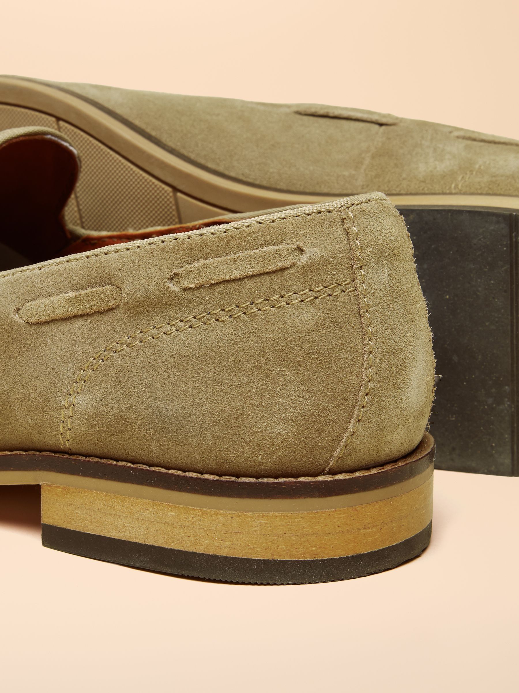 Neutral Suede Tassel Loafers - Image 5 of 5