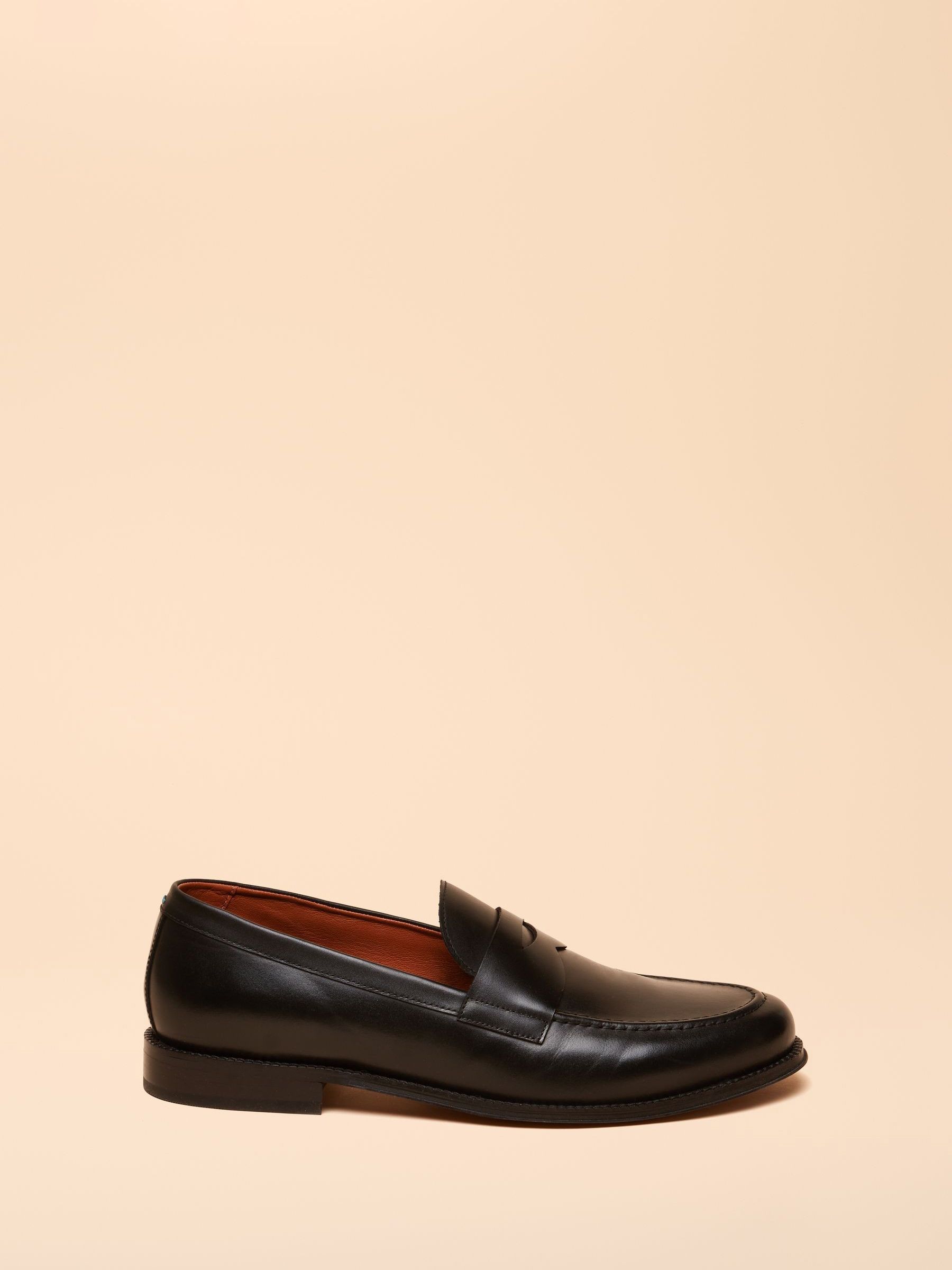 Black Leather Saddle Loafers - Image 2 of 6