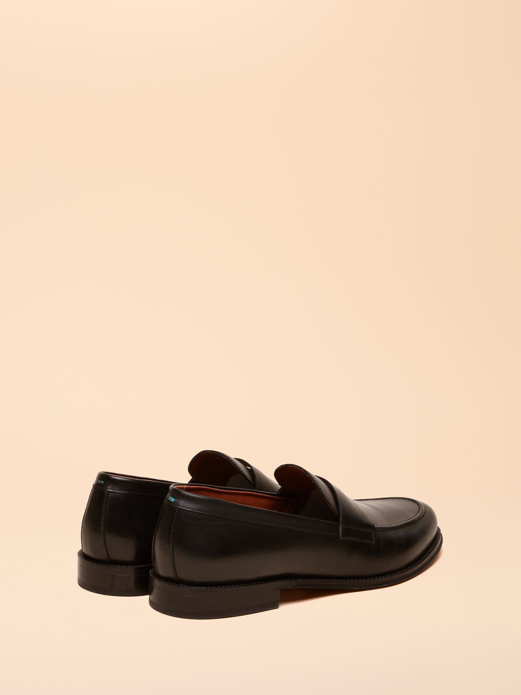 Black Leather Saddle Loafers - Image 3 of 6