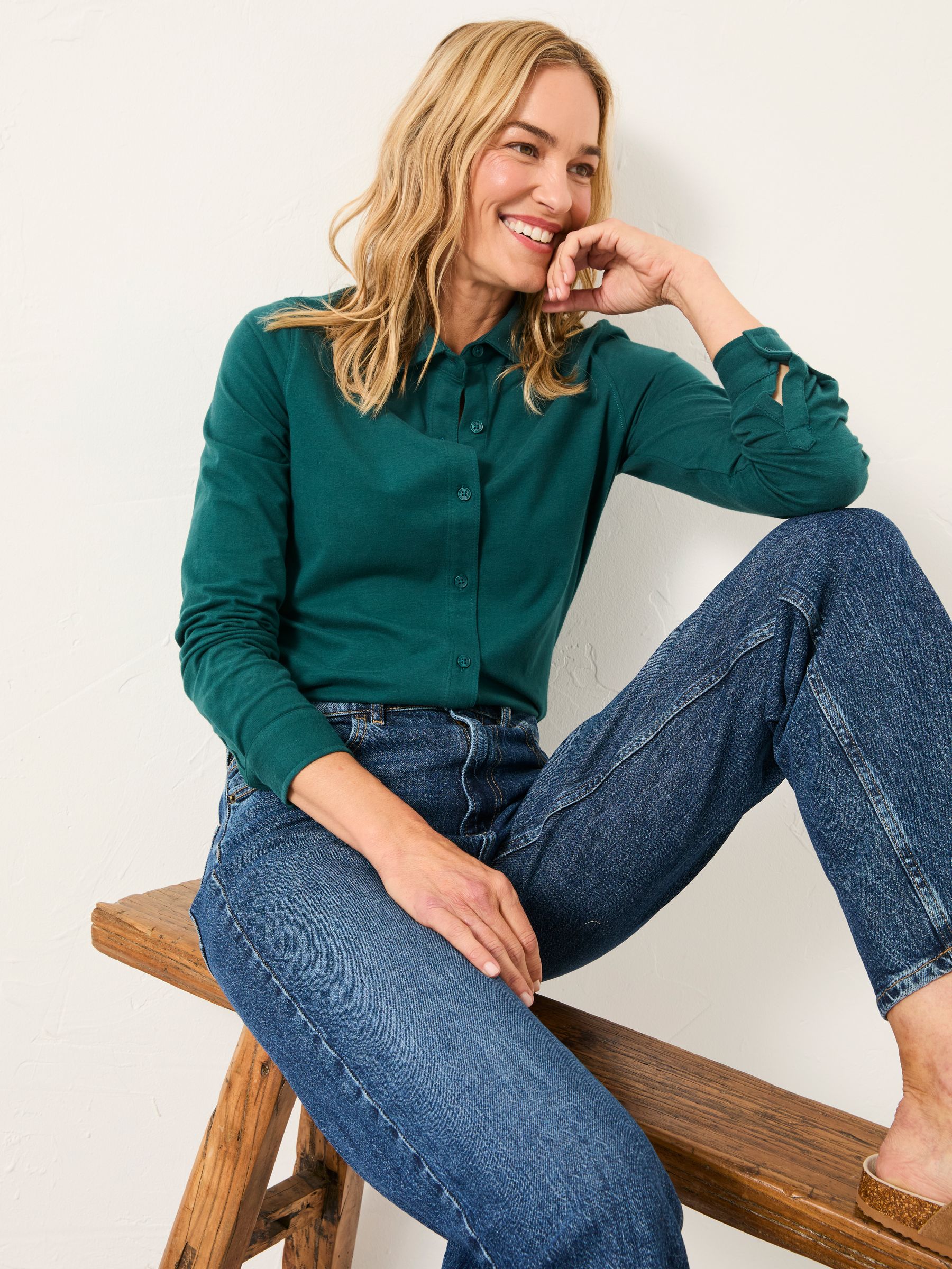 Selby Teal Blue Jersey Shirt - Image 4 of 5