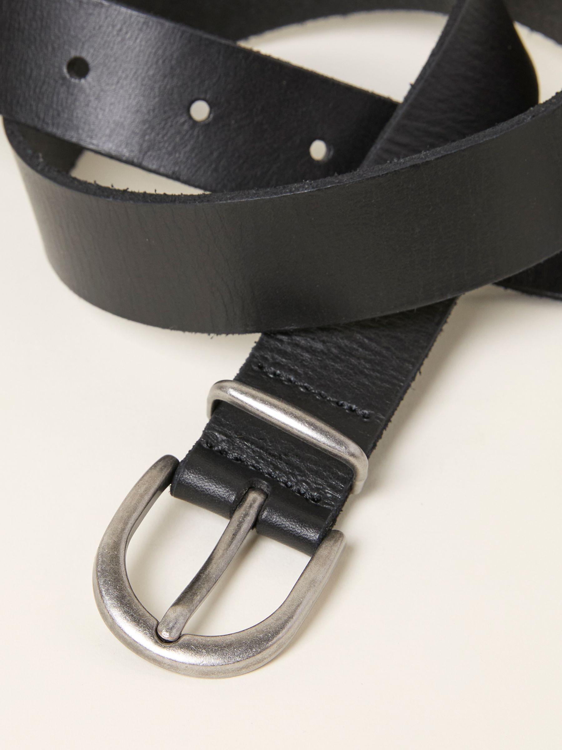 Black Plain Leather Belt - Image 2 of 2