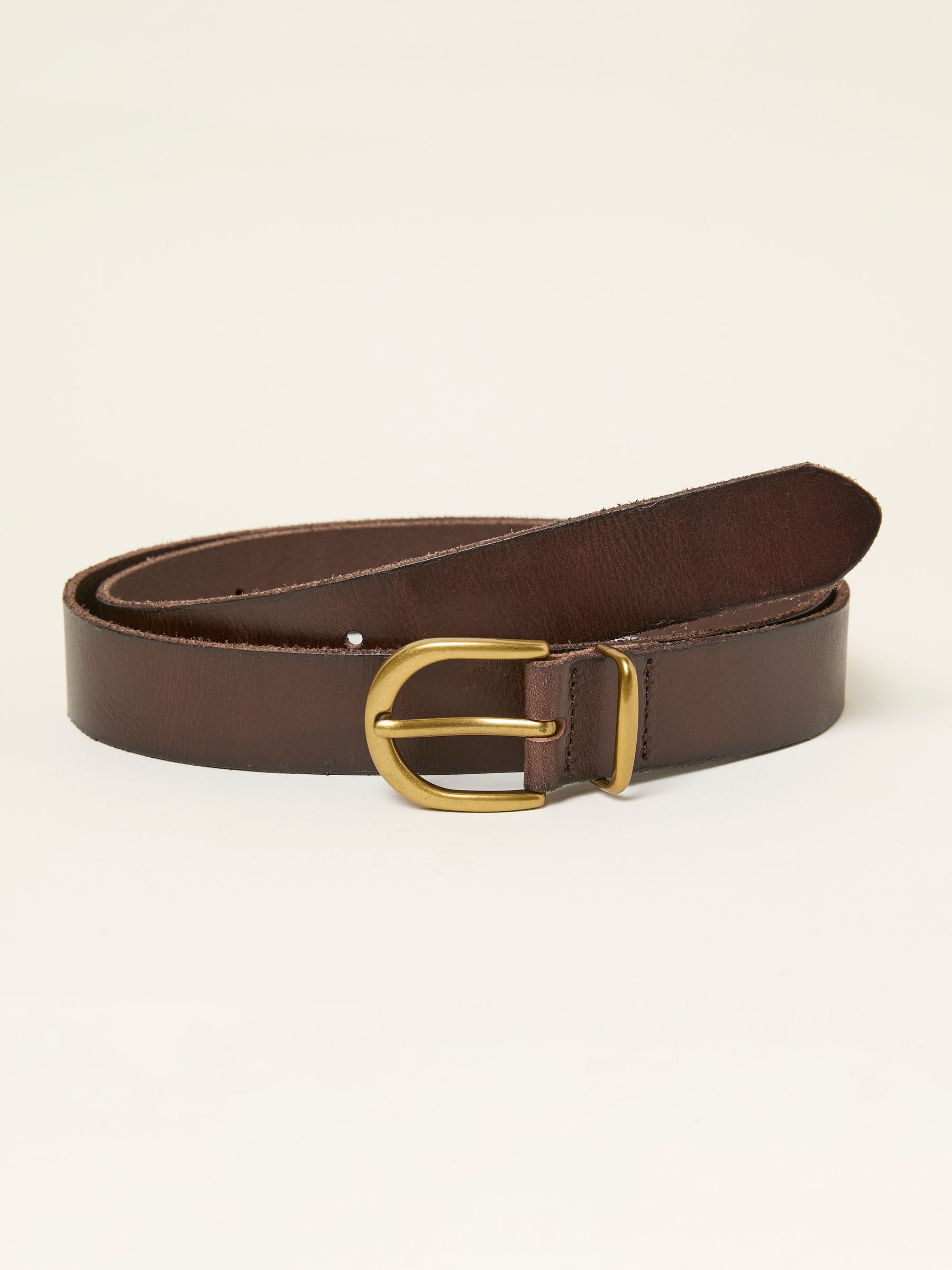 Chocolate Brown Plain Leather Belt FatFace