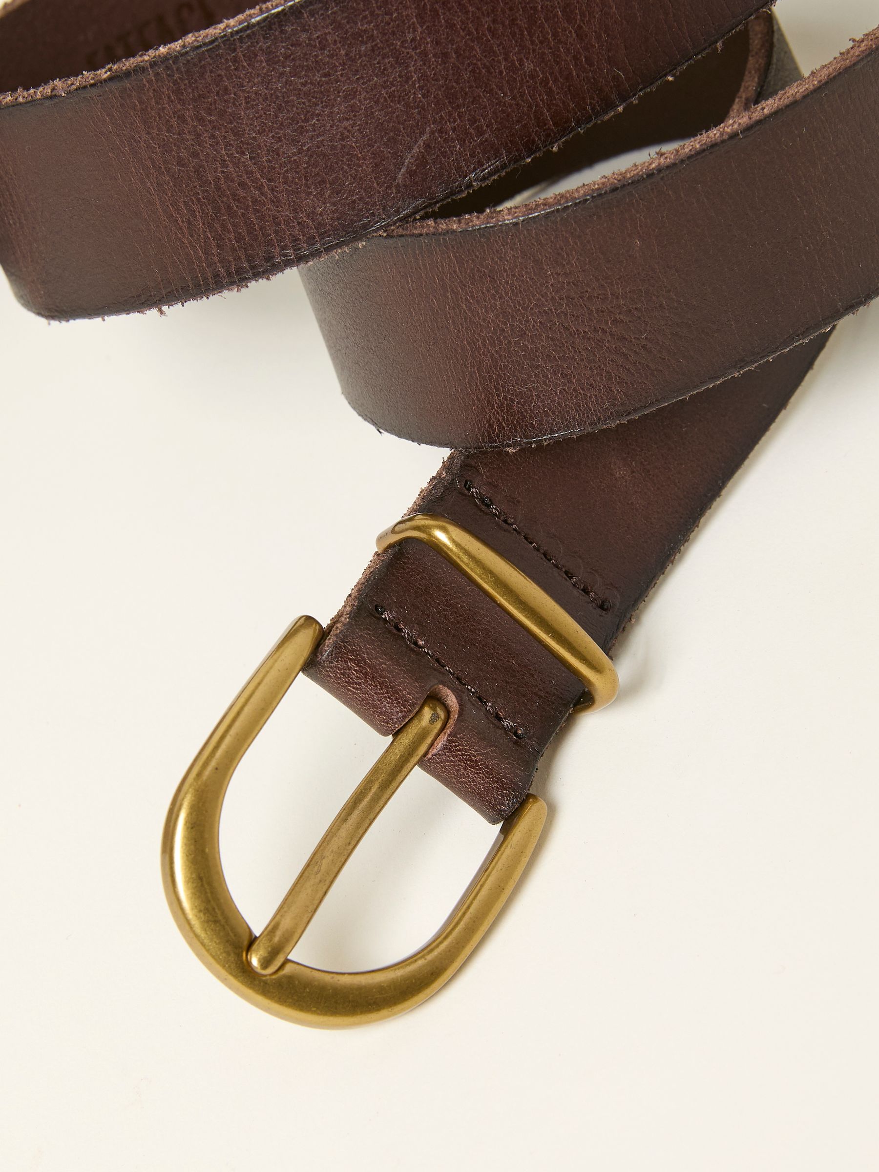 Chocolate Brown Plain Leather Belt - Image 2 of 2