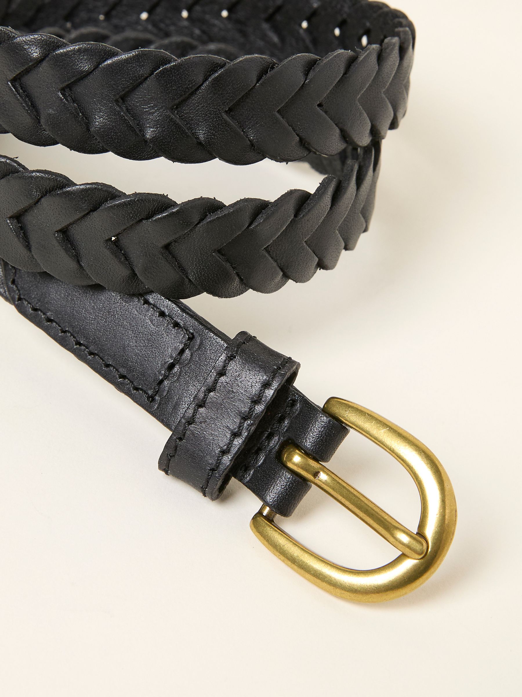 Black Plait Leather Belt - Image 2 of 2