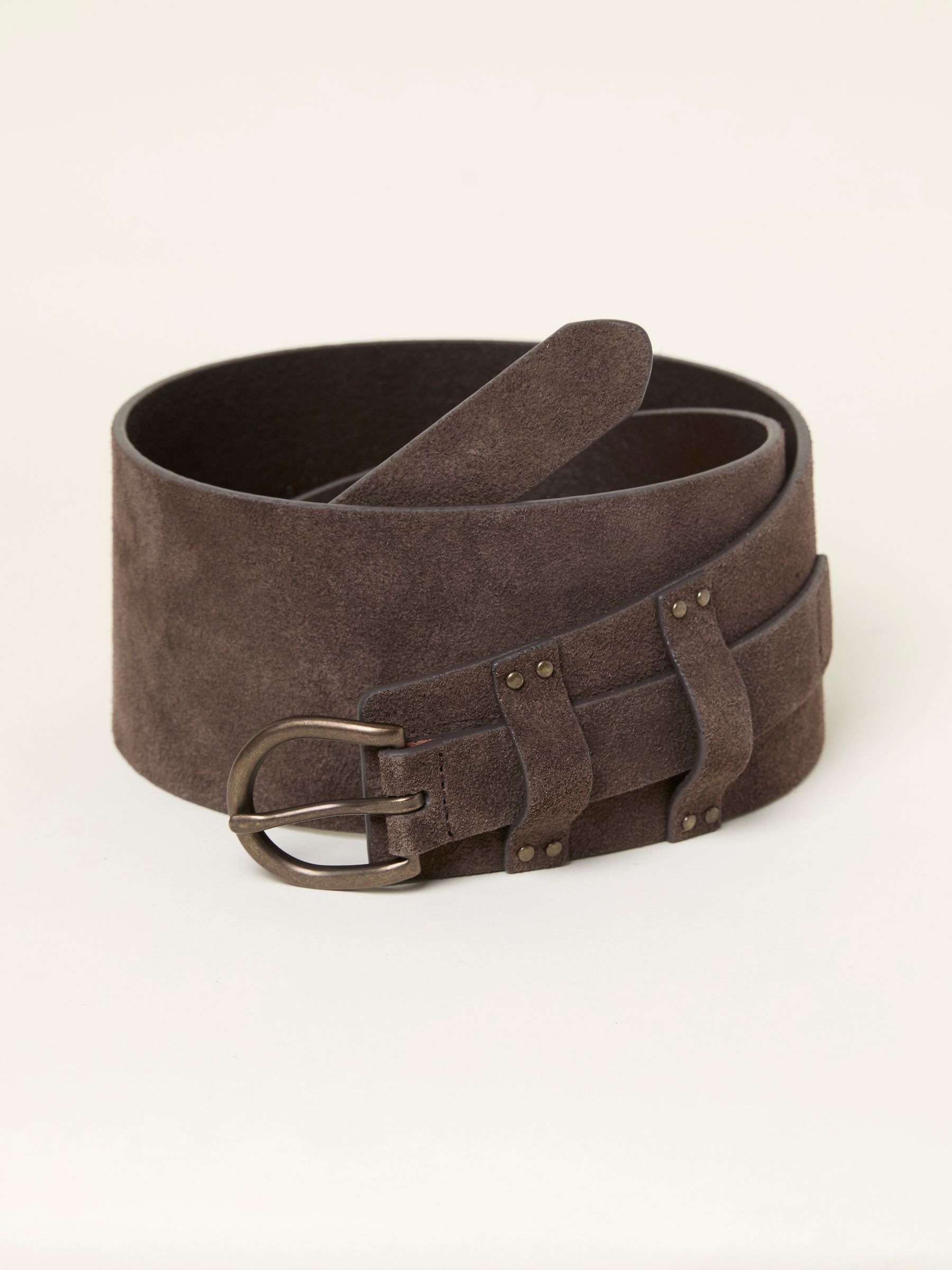 Chocolate Brown Suede Waist Belt - Image 1 of 2