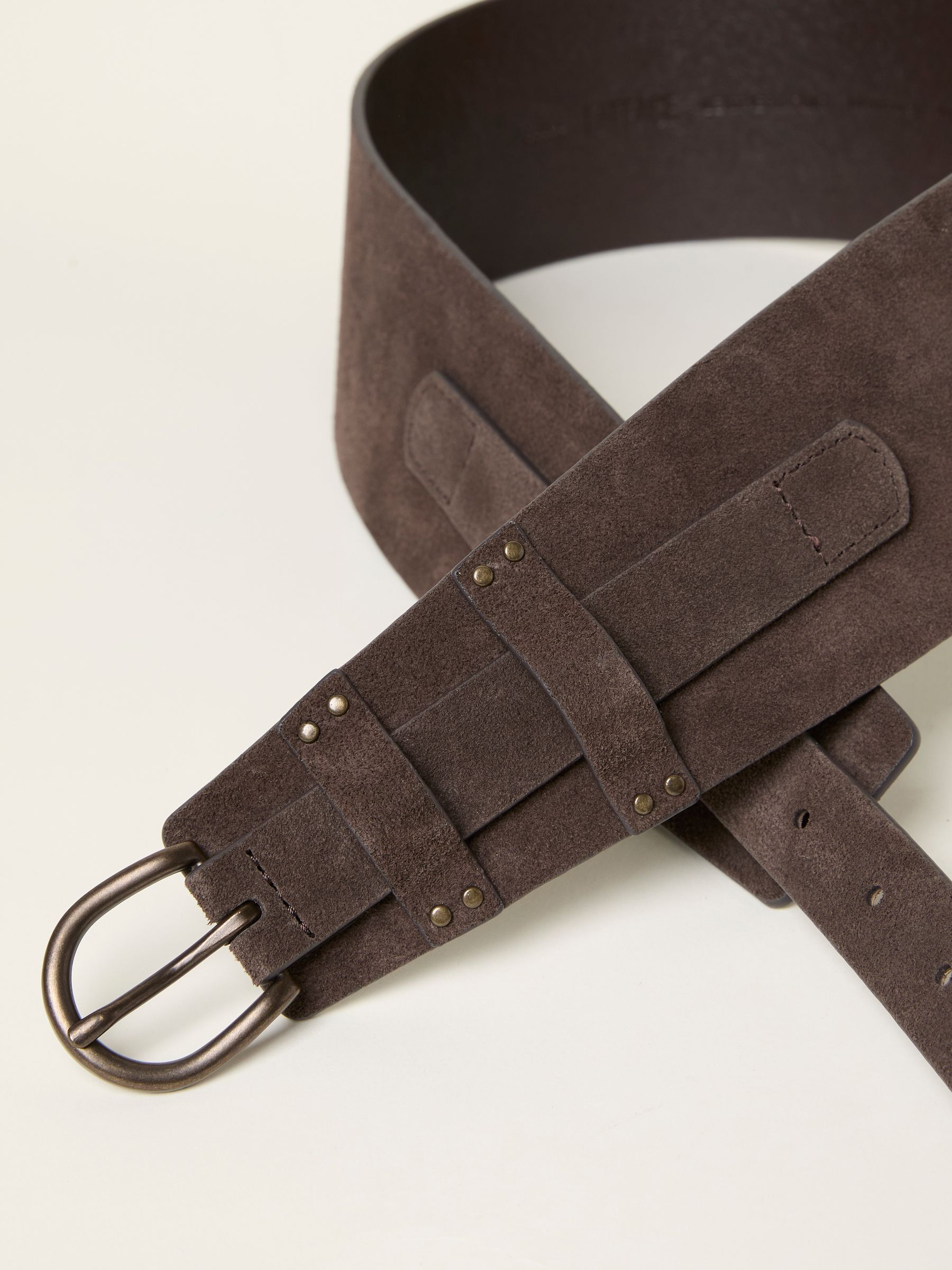 Chocolate Brown Suede Waist Belt - Image 2 of 2