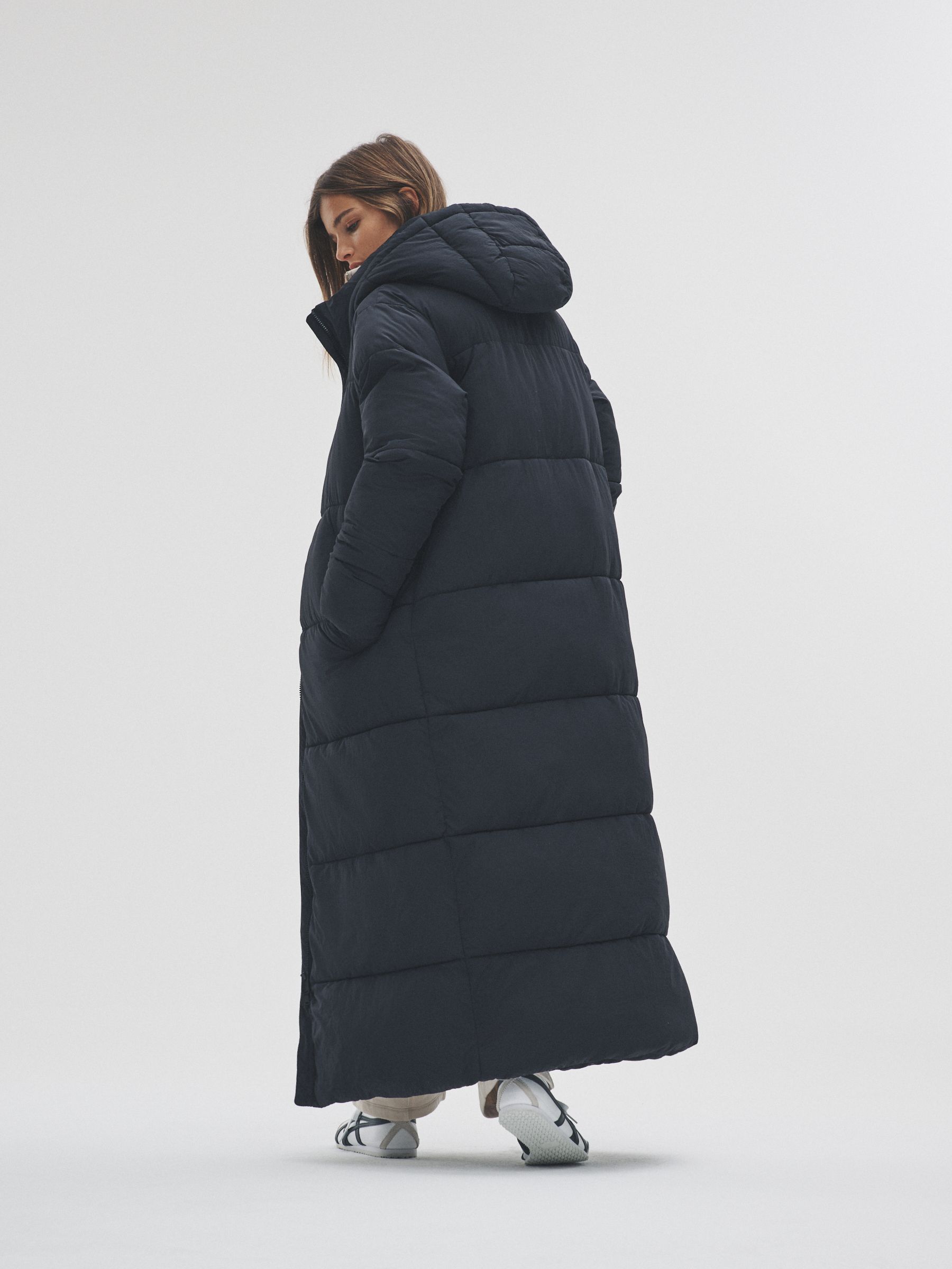 Black - Hooded Longline Padded Maxi Coat - Image 8 of 10
