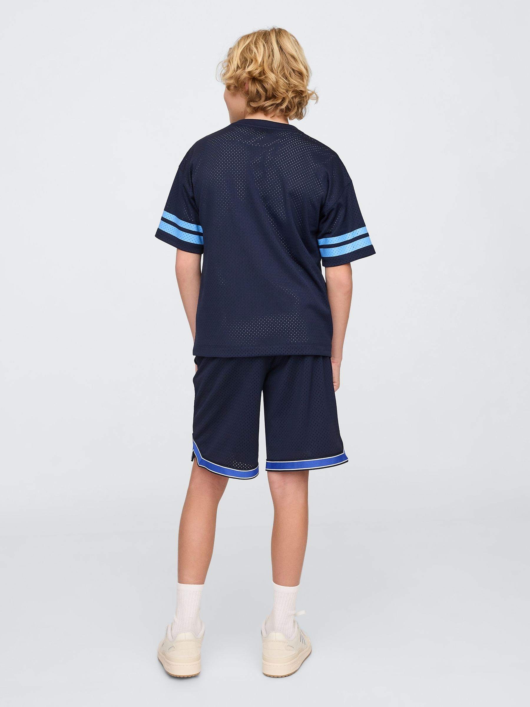 Navy Blue Mesh Pull On Shorts (4-13yrs) - Image 2 of 5