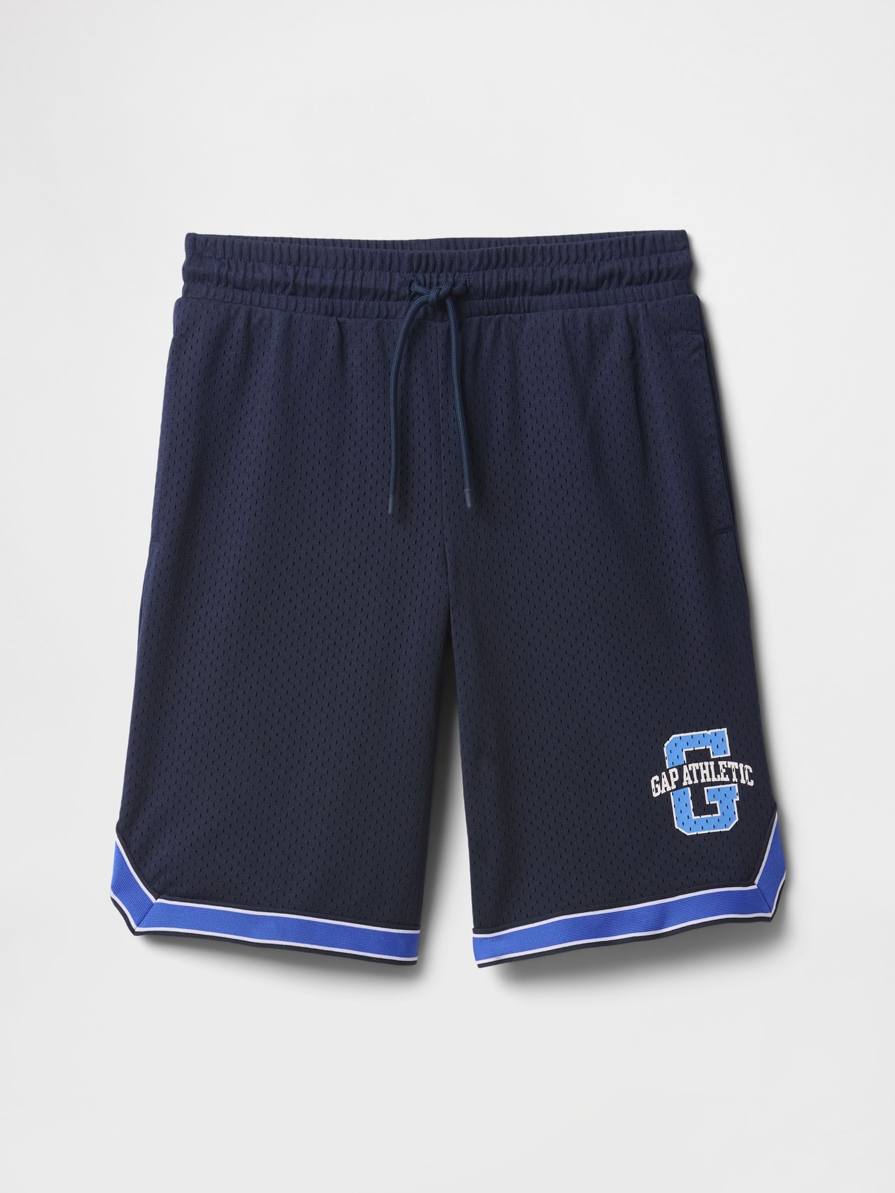 Navy Blue Mesh Pull On Shorts (4-13yrs) - Image 4 of 5