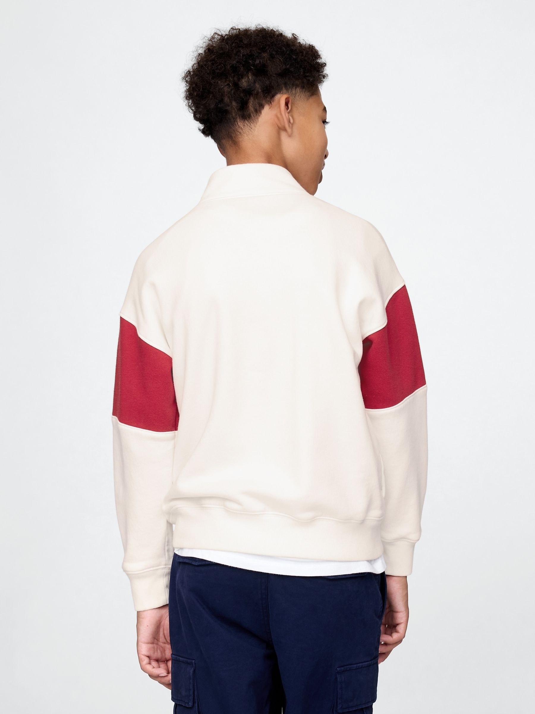 Cream Vintage Soft Half-Zip Logo Pullover (4-13yrs) - Image 2 of 4