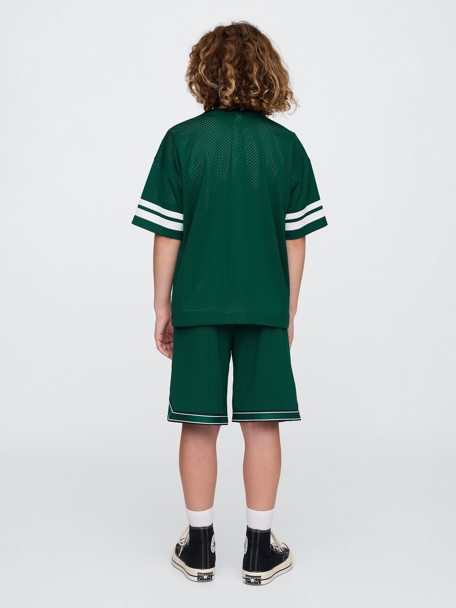 Green Mesh Pull On Shorts (4-13yrs) - Image 2 of 5