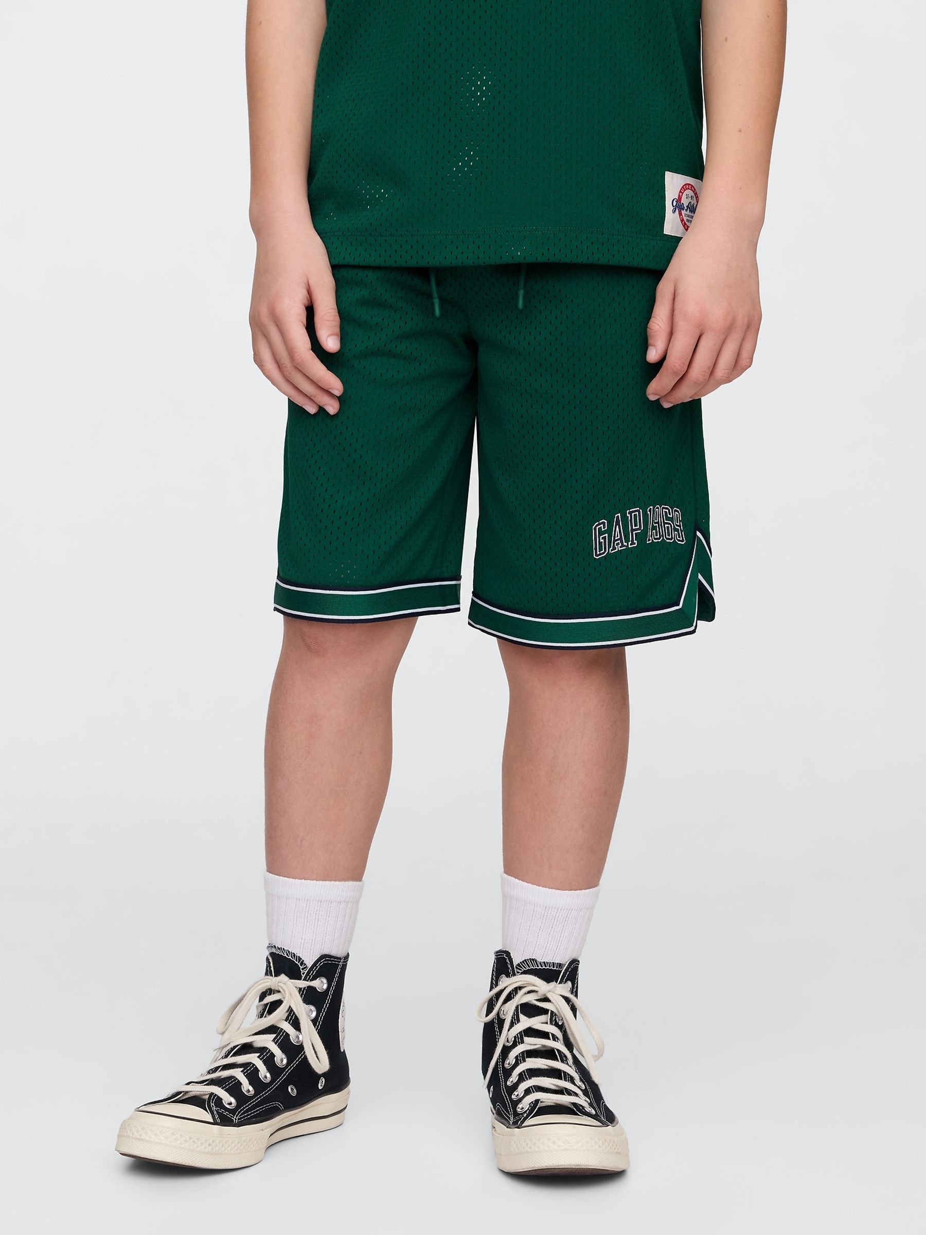 Green Mesh Pull On Shorts (4-13yrs) - Image 3 of 5