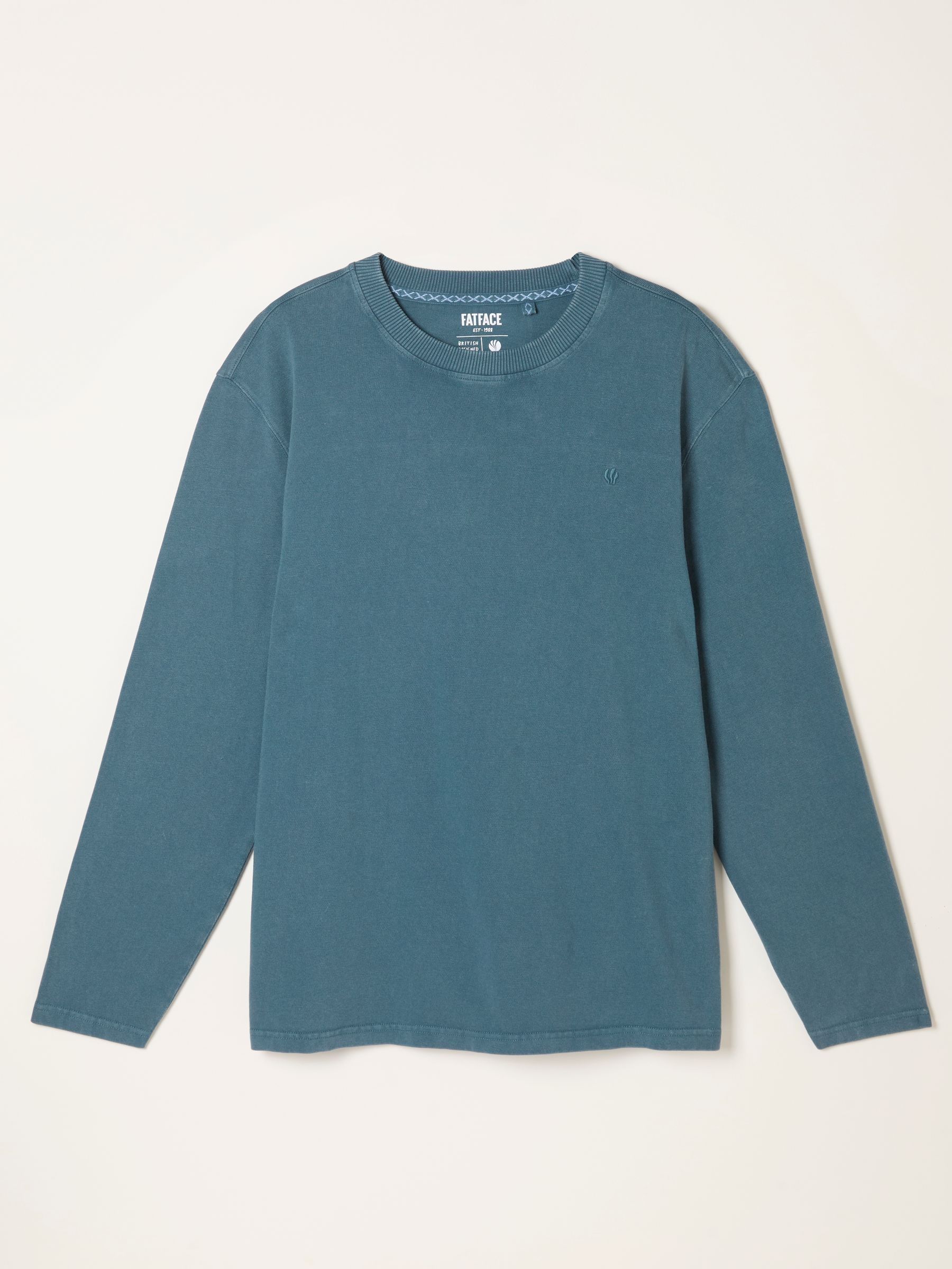 Arne Mid Blue Long Sleeve Heavyweight Relaxed Fit T-Shirt - Image 5 of 5