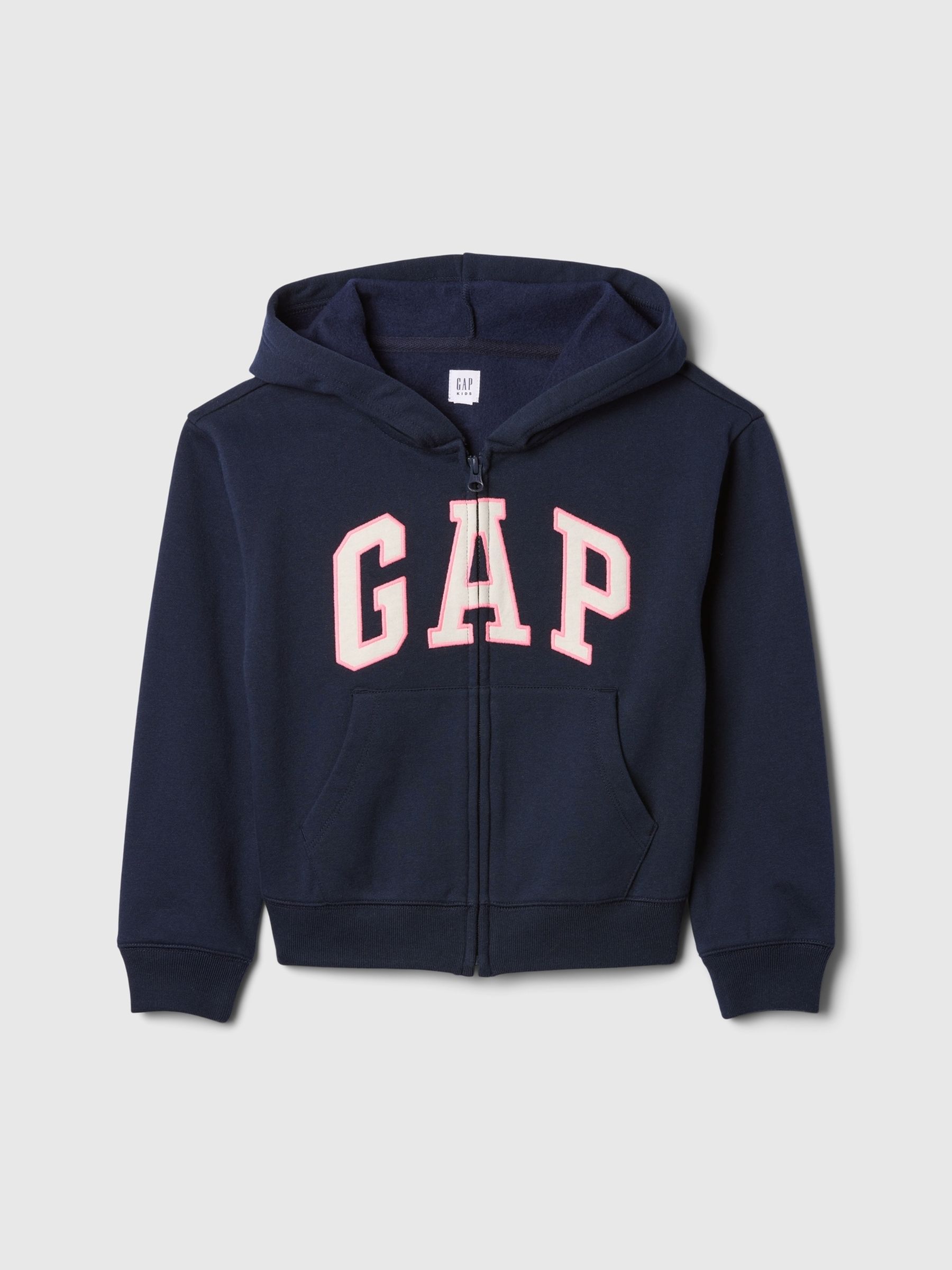 Navy Blue Zip Up Logo Hoodie (4-13yrs) - Image 1 of 2