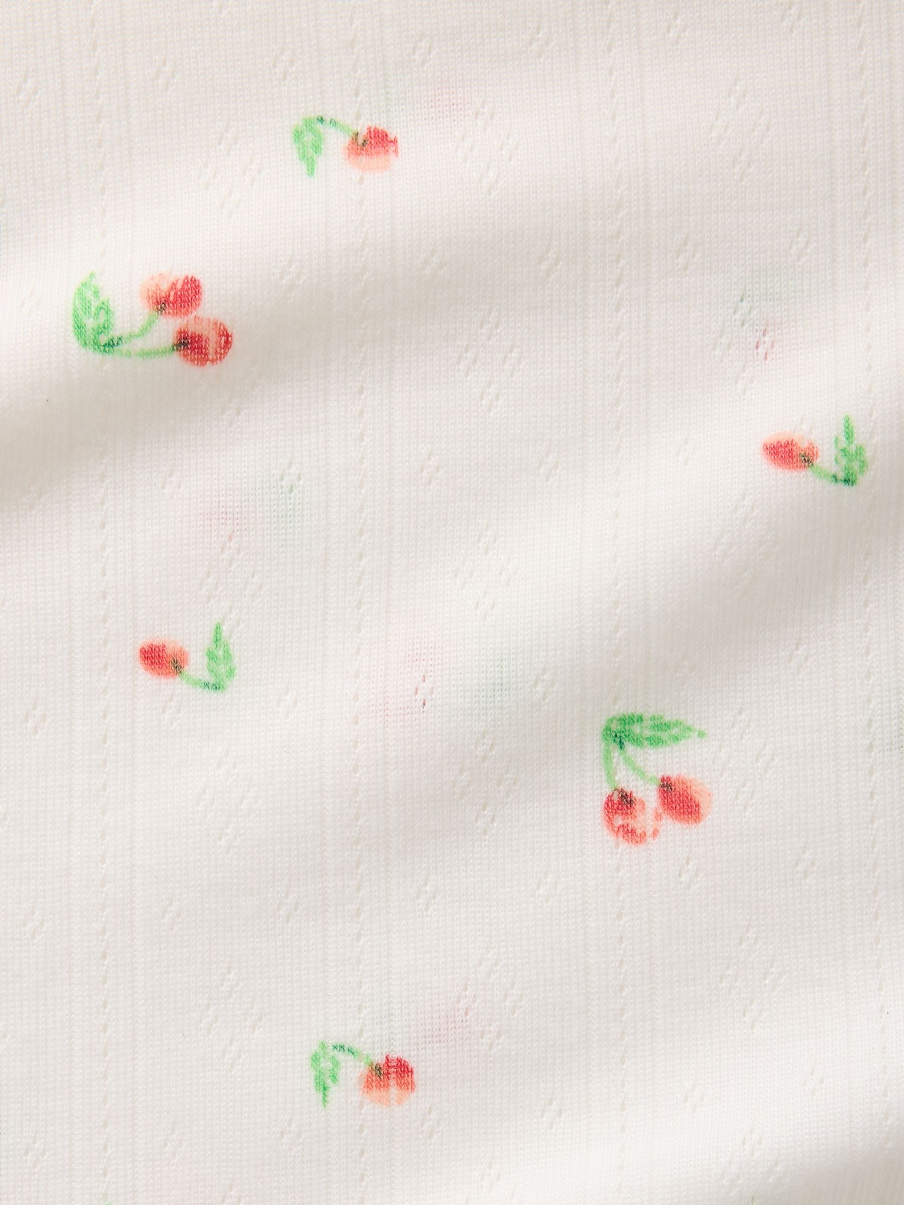 White Cherry Pointelle Long Pyjamas (6-13yrs) - Image 3 of 3