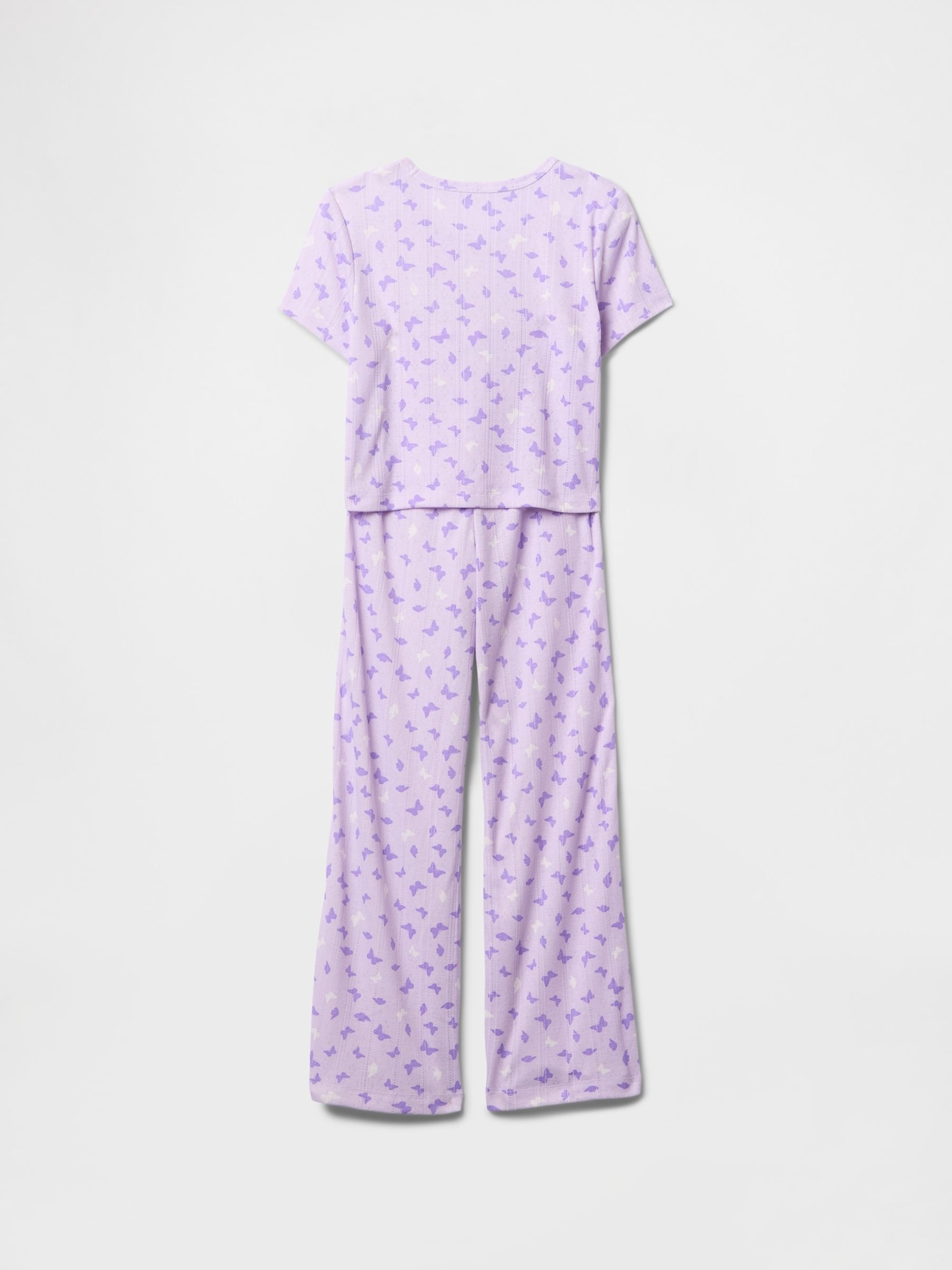 Purple Bow Pointelle Long Pyjamas (6-13yrs) - Image 2 of 2