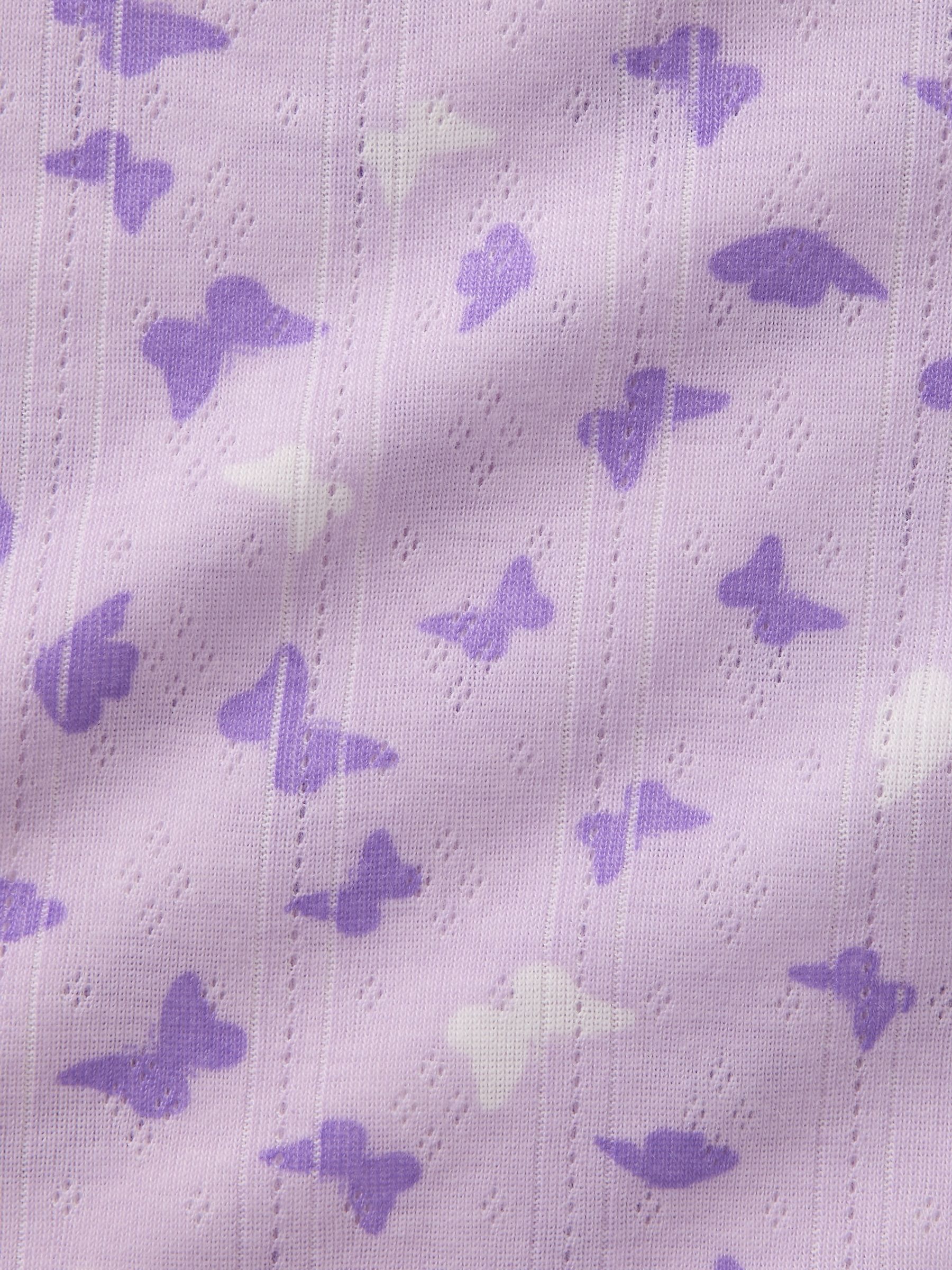 Purple Bow Pointelle Long Pyjamas (6-13yrs) - Image 3 of 3