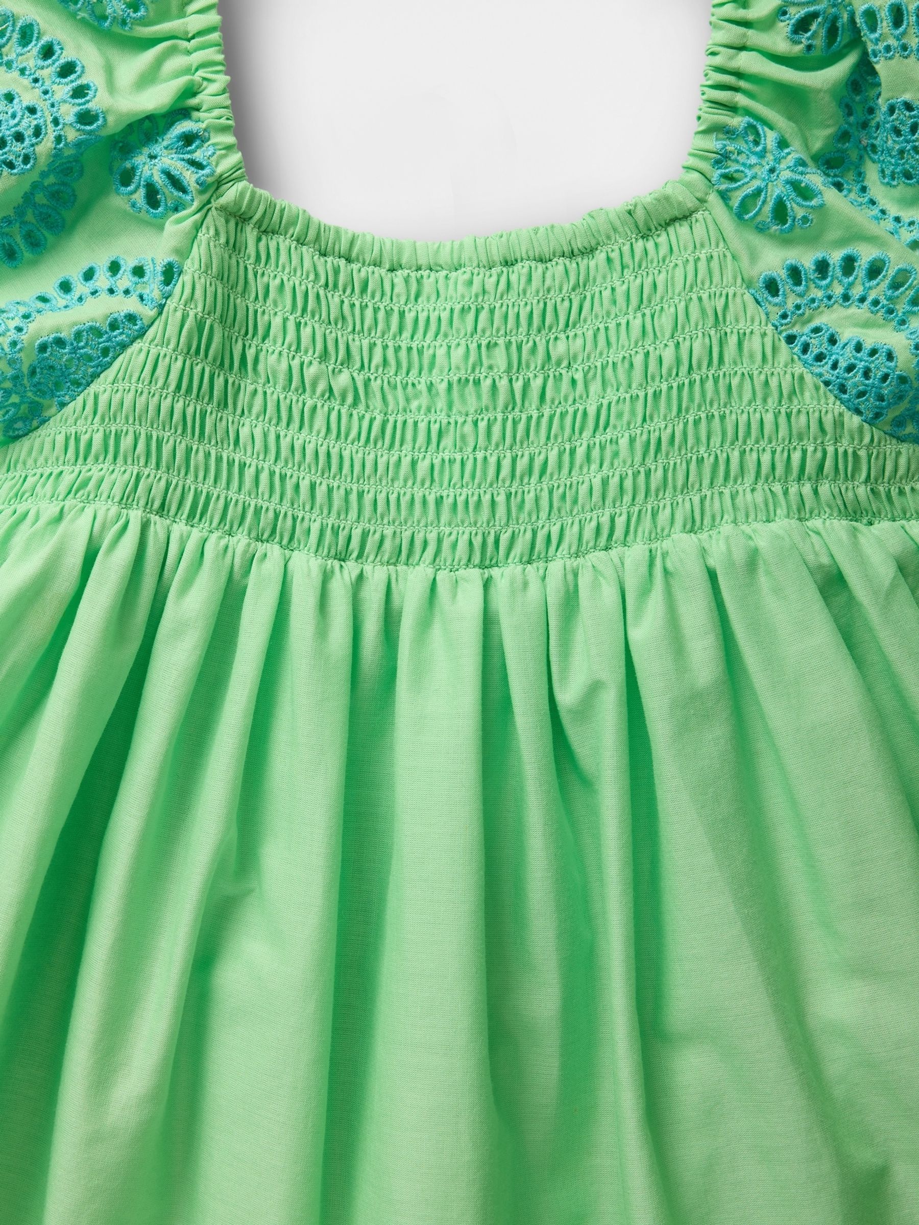 Green Smocked Eyelet Dress (6mths-5yrs) - Image 4 of 4