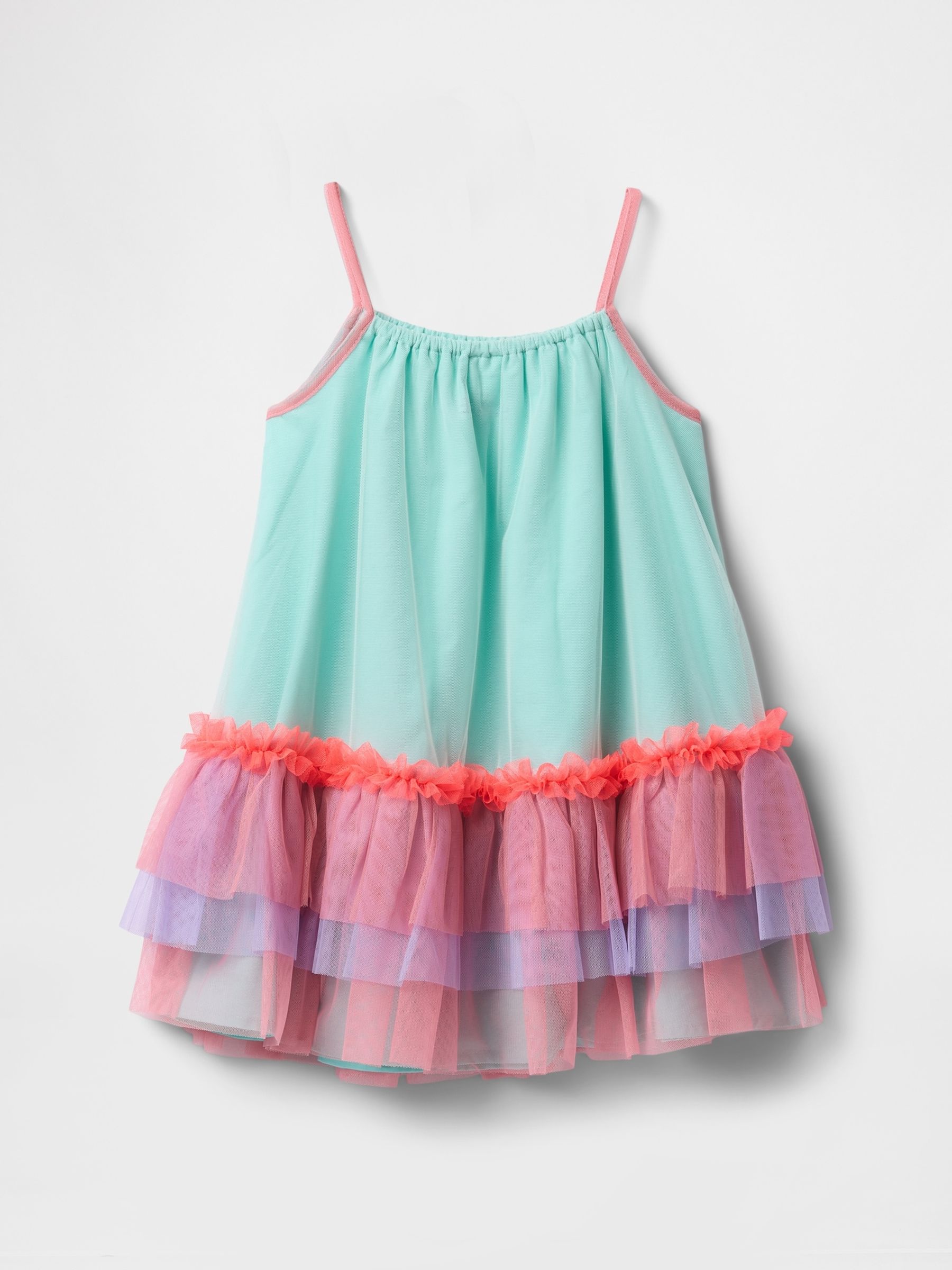 Green Rainbow Sleeveless Mesh Tutu Dress (6mths-5yrs) - Image 2 of 4