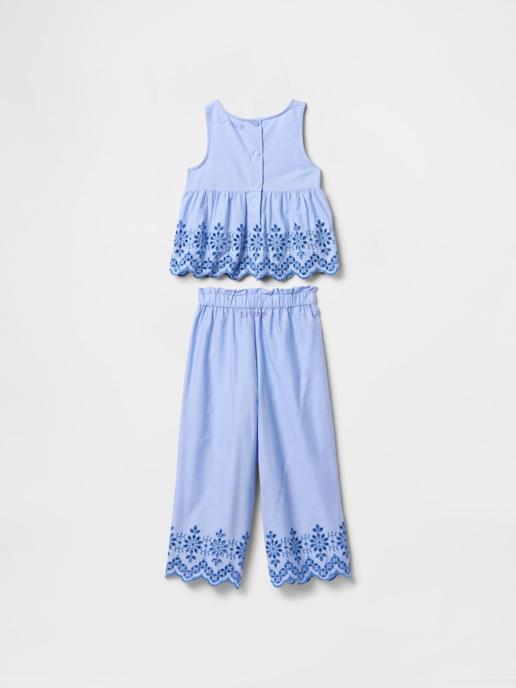 Blue Eyelet Poplin Outfit Set (6mths-5yrs) - Image 3 of 4