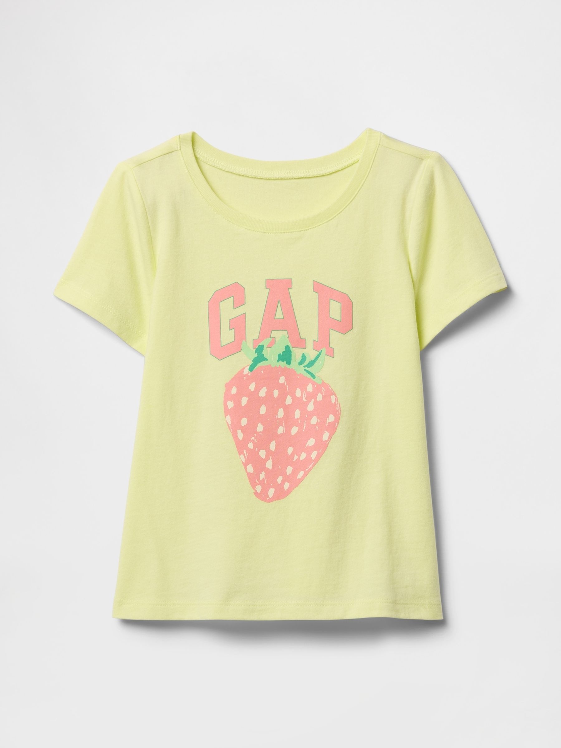 Yellow Strawberry Short Sleeve Crew Neck Graphic T-Shirt (6mths-5yrs) - Image 1 of 3