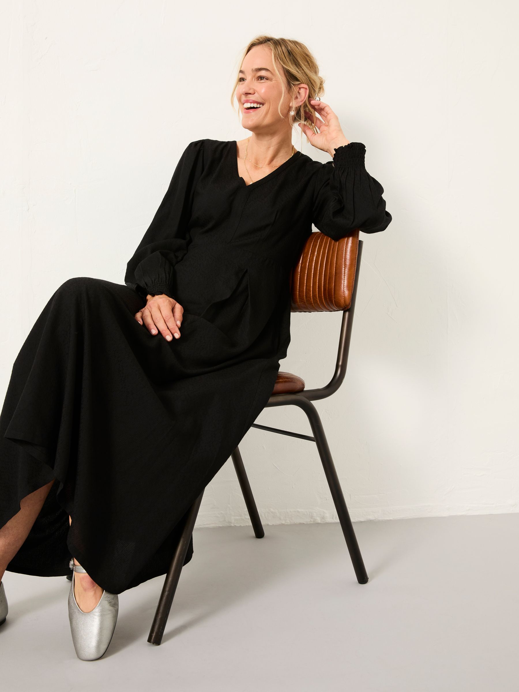 Ellie Black Petite Midi Dress | FatFace USA