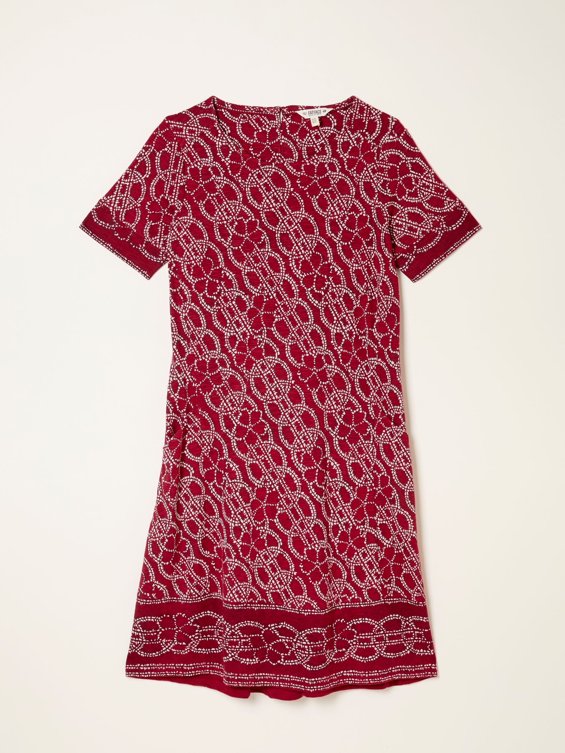 Simone Red Texture Floral Petite Jersey Dress - Image 5 of 5