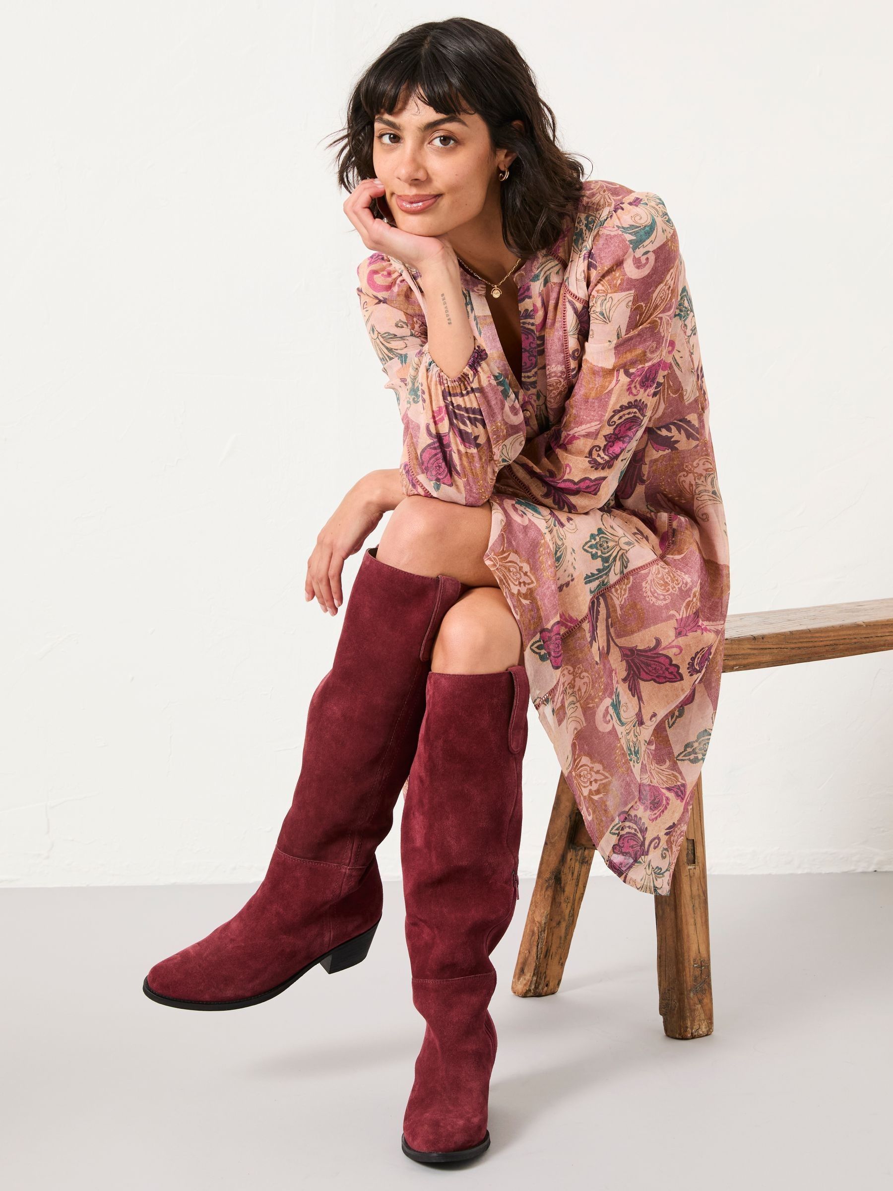 Steph Rose Pink Patched Chintz Petite Dress - Image 3 of 6