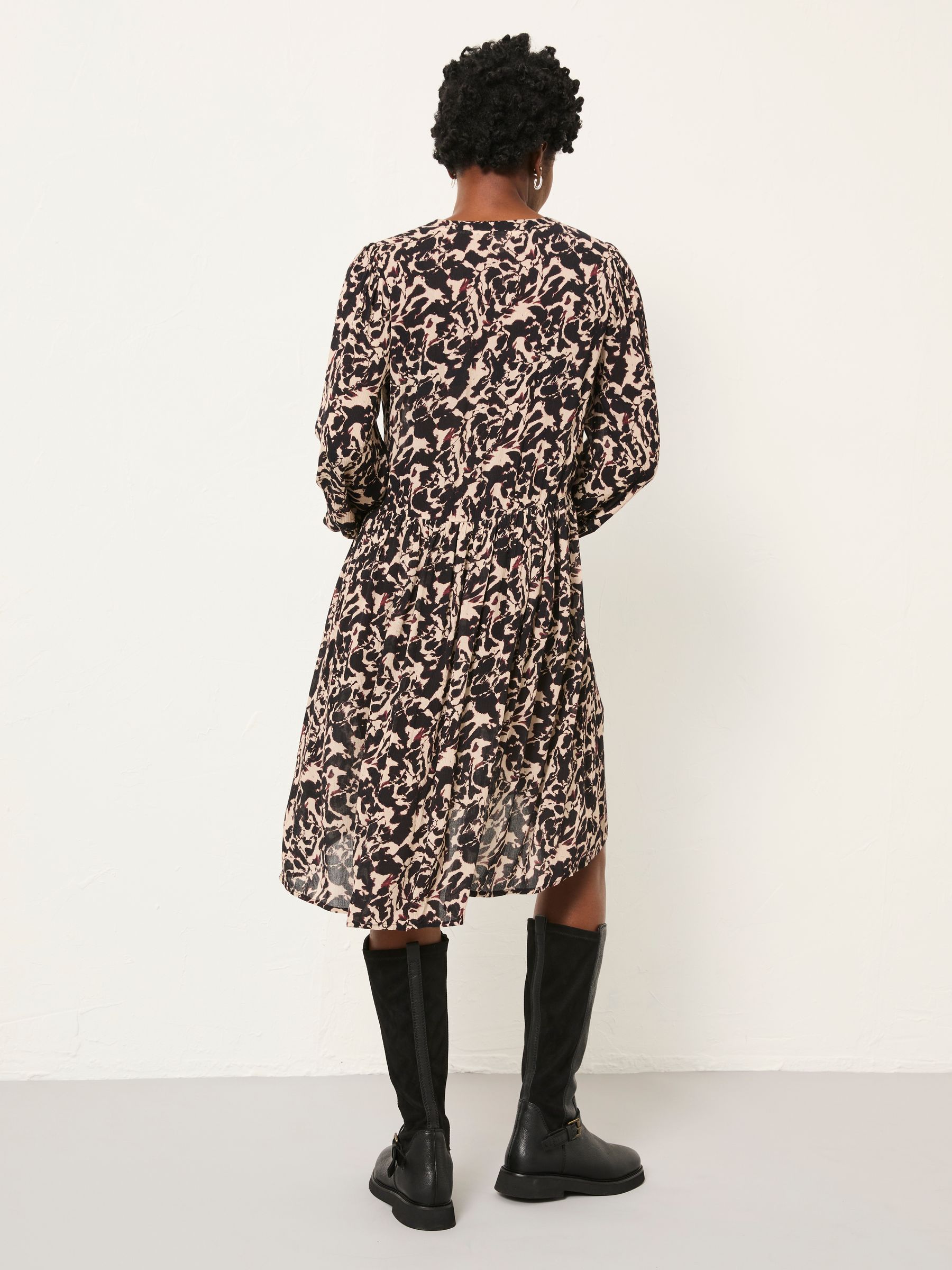 Steph Black Animal Swirl Petite Dress - Image 2 of 5
