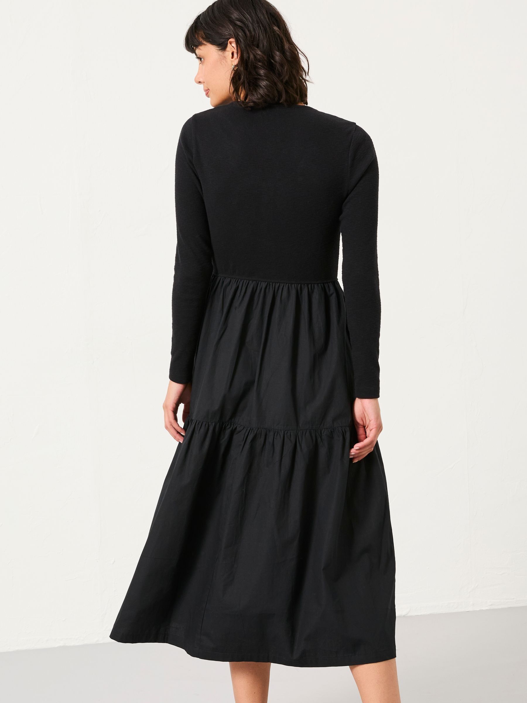 Louise Black Petite Jersey Woven Dress - Image 2 of 5