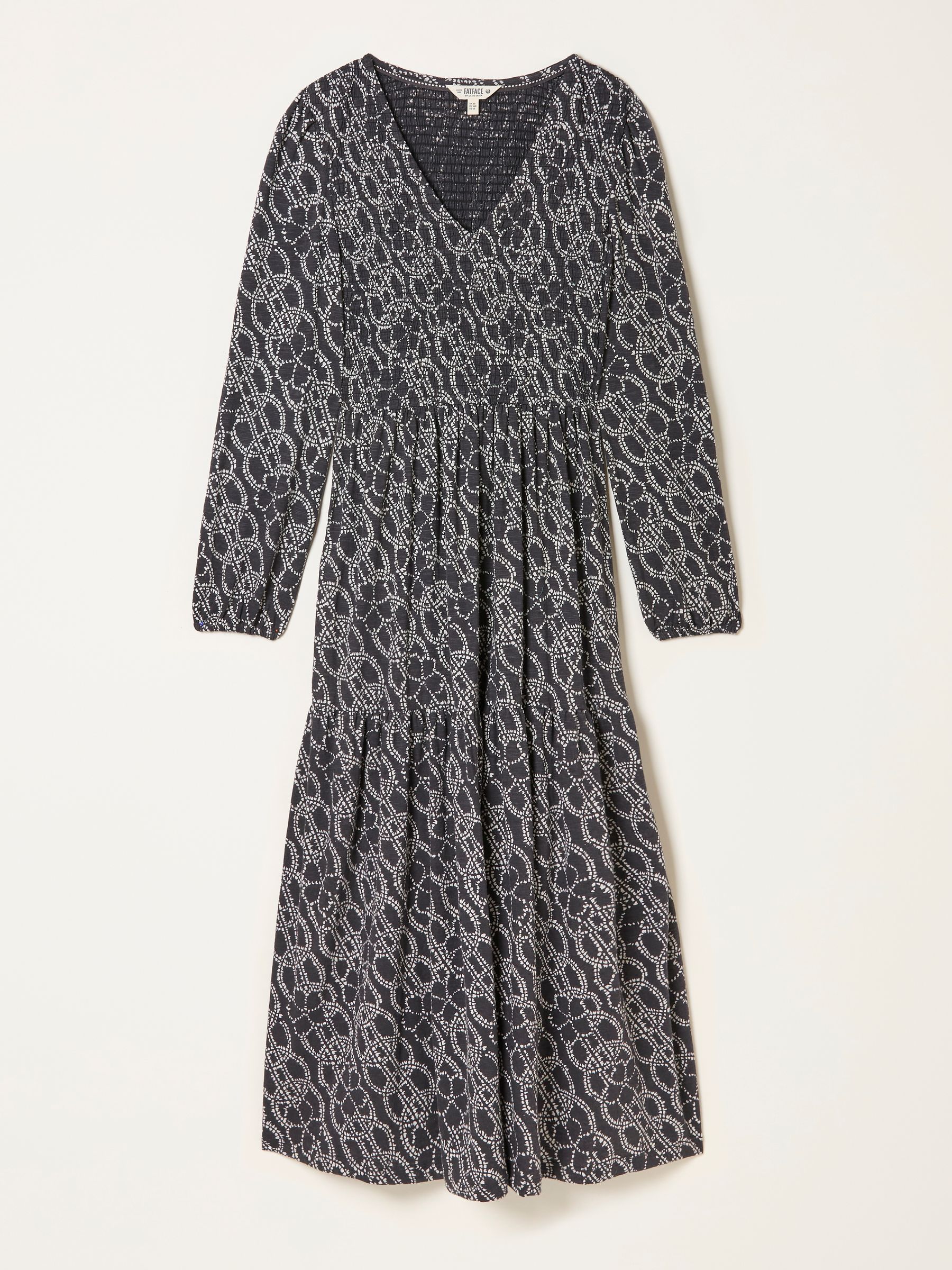 Danielle Graphite Grey Texture Floral Petite Midi Jersey Dress - Image 5 of 5
