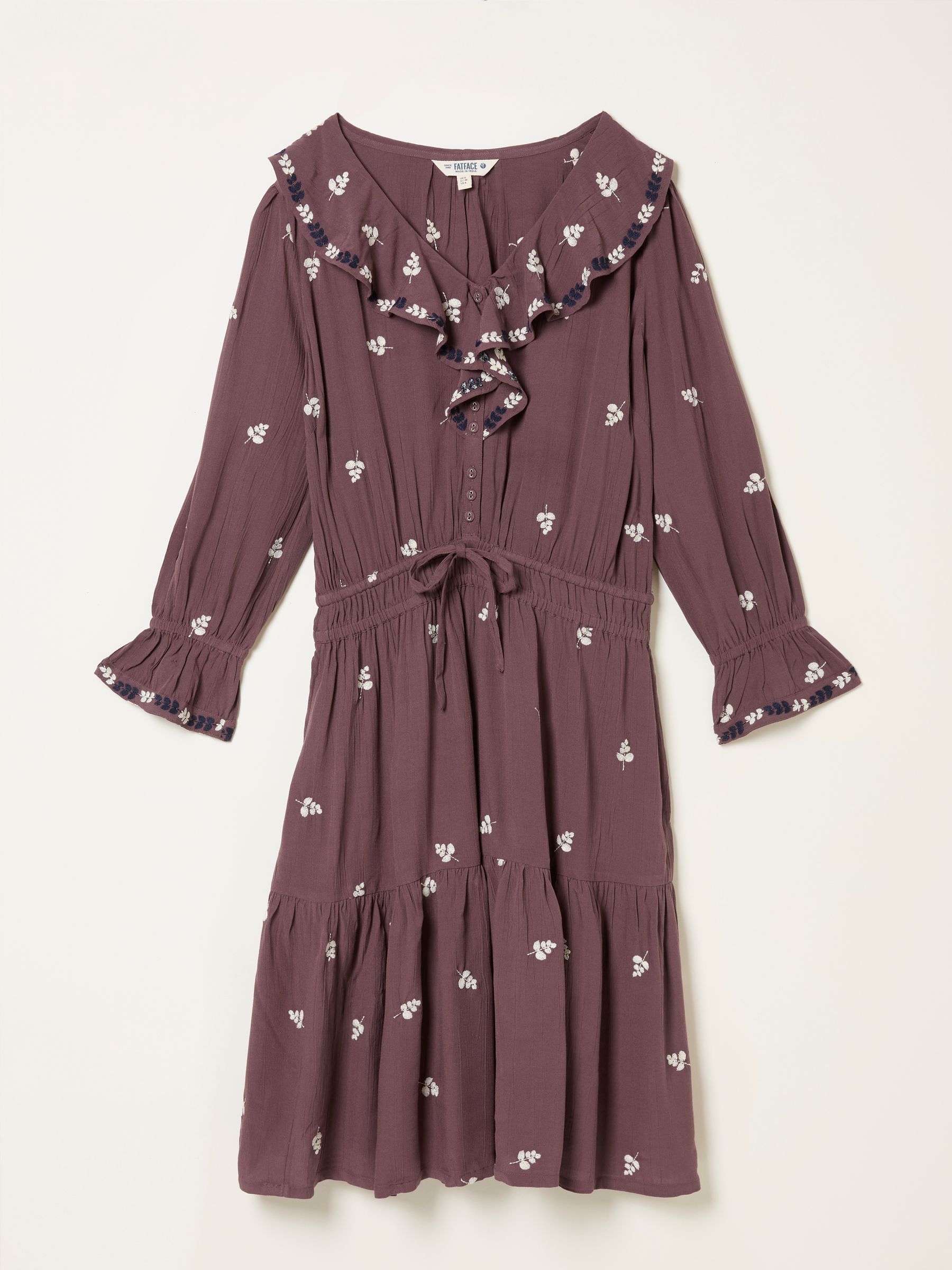 Orla Dusky Purple Petite Embroidered Dress - Image 5 of 5