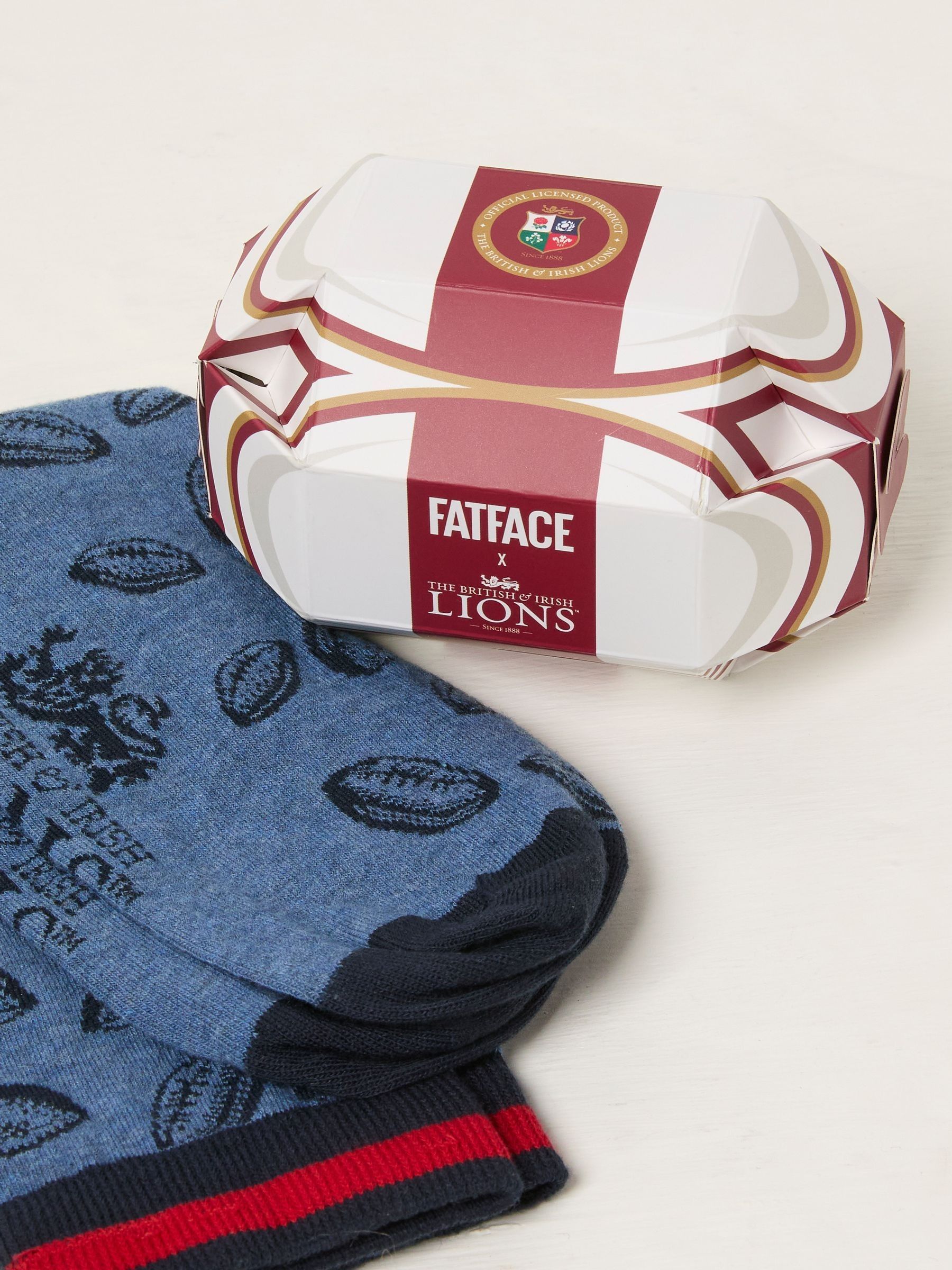 Navy Lions Tour Socks in a Box - Image 2 of 2