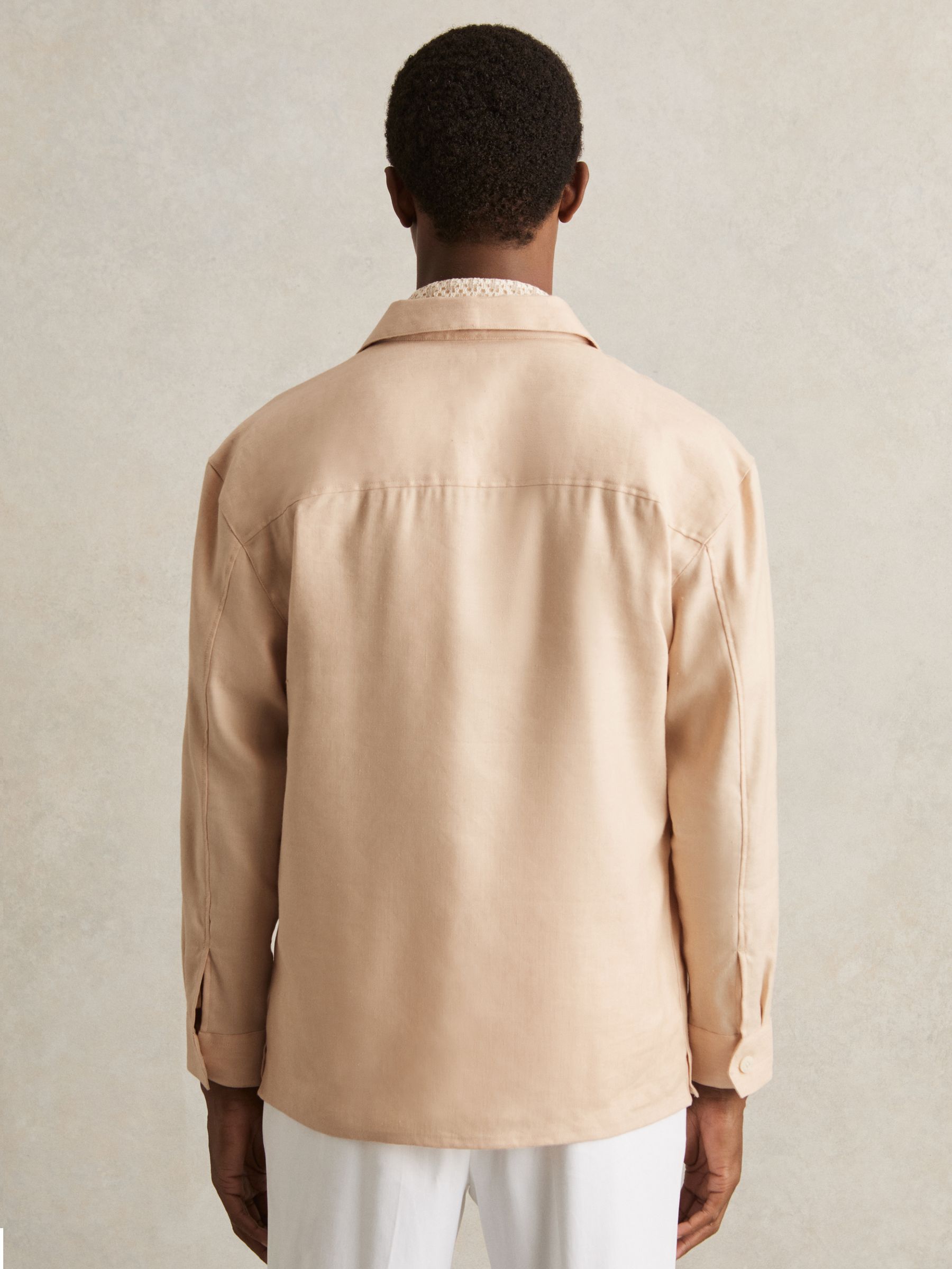 【海外限定】REISSジャケット☆Isla Linen-Blend Twin Pocket Ja Buy Reiss White Isla Linen-Blend Twin-Pocket Jacket from the