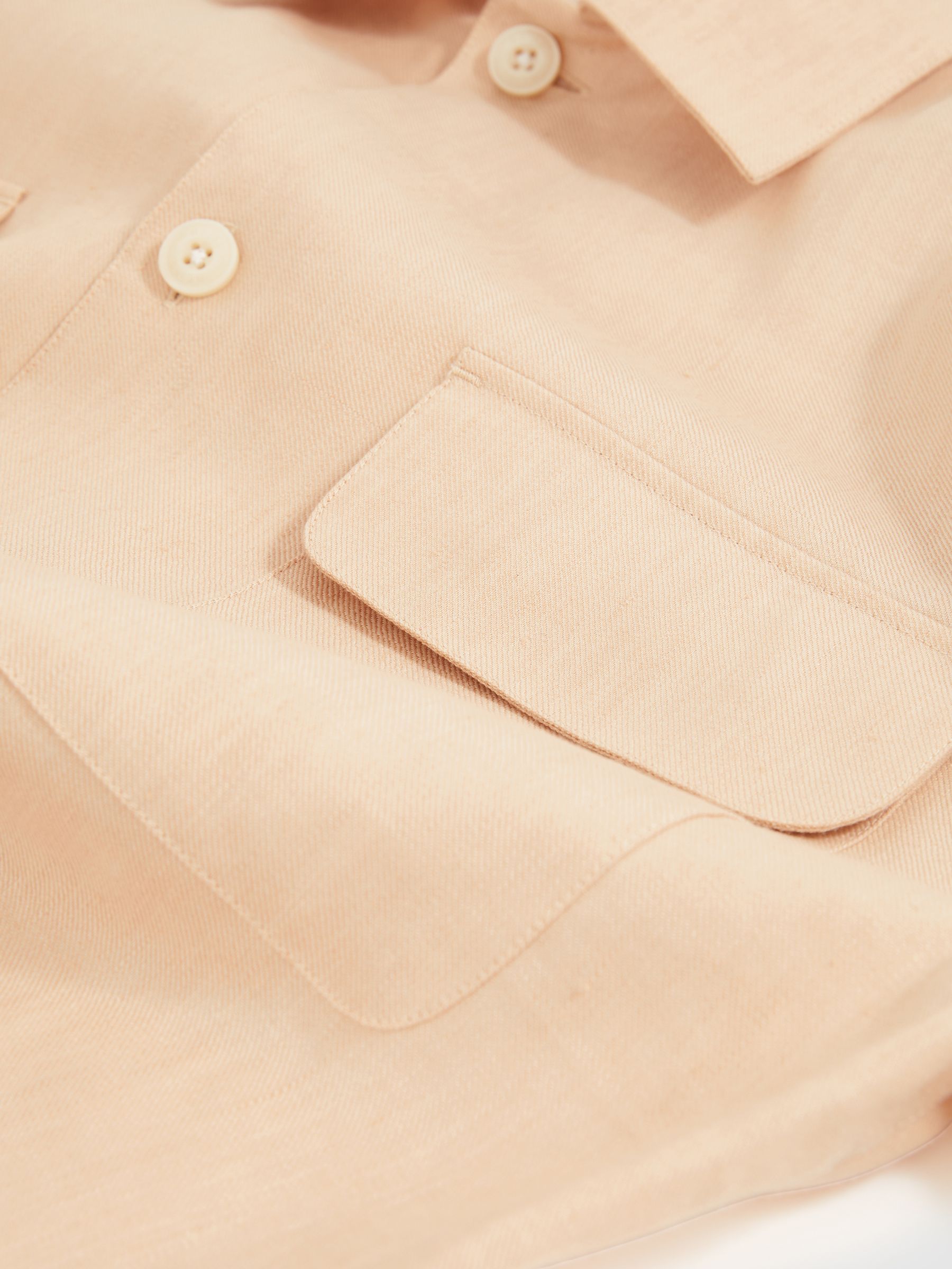 Linen Twin-Pocket Overshirt in Stone - Image 6 of 6