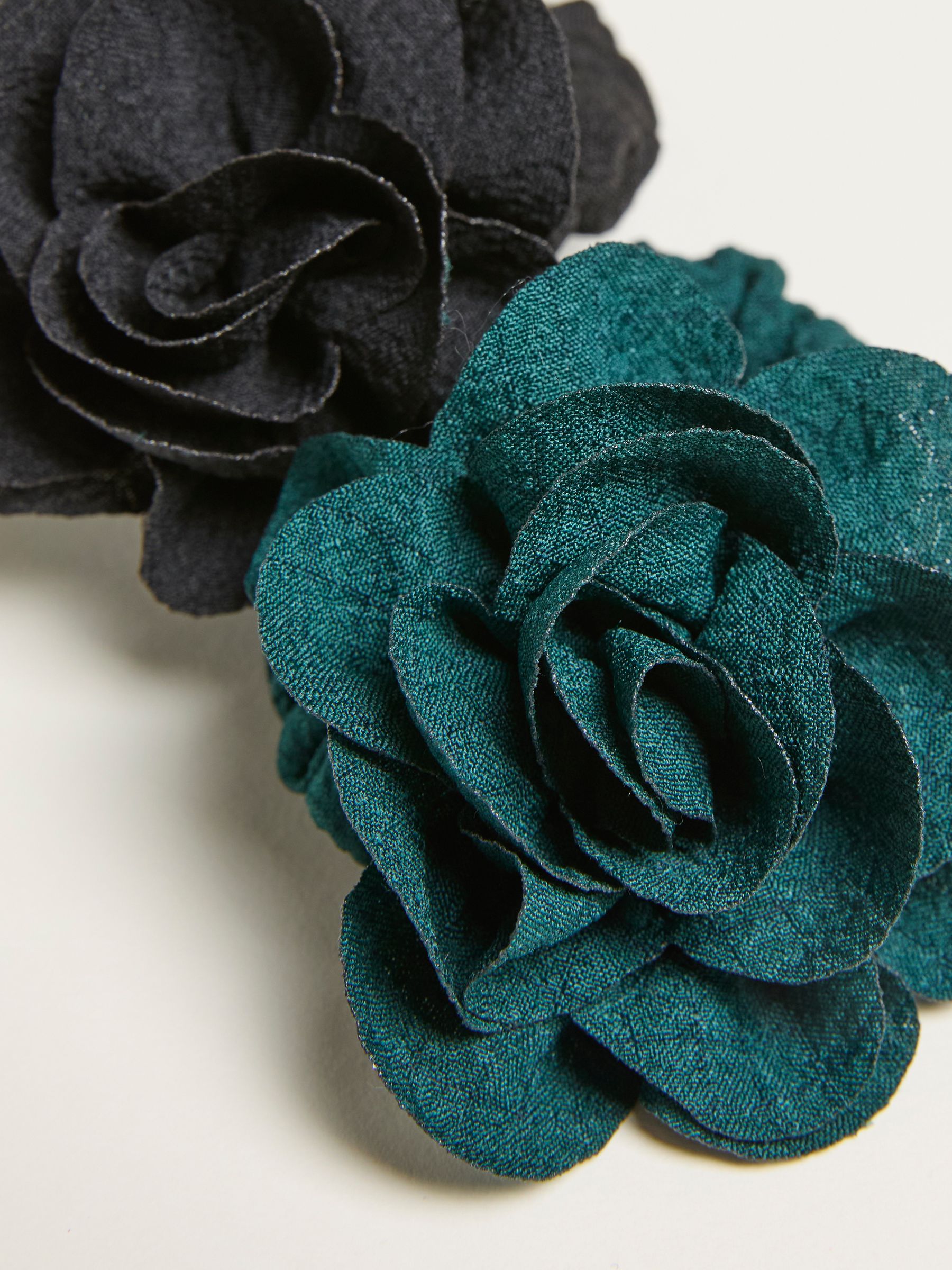 Green 2 Pack Corsage Hair Ties - Image 2 of 2 Green 2 Pack Corsage Hair Ties - Image 2 of 2