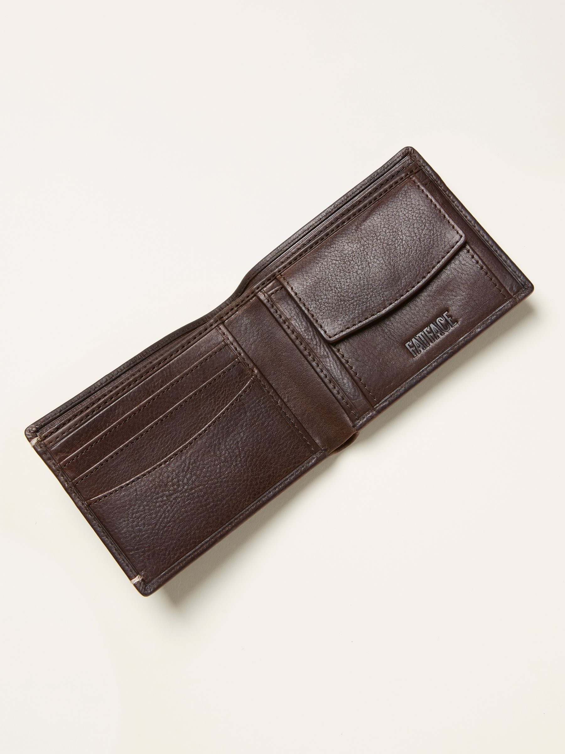 Chocolate Brown Corner Stitch Detail Leather Wallet - Image 2 of 2 Chocolate Brown Corner Stitch Detail Leather Wallet - Image 2 of 2