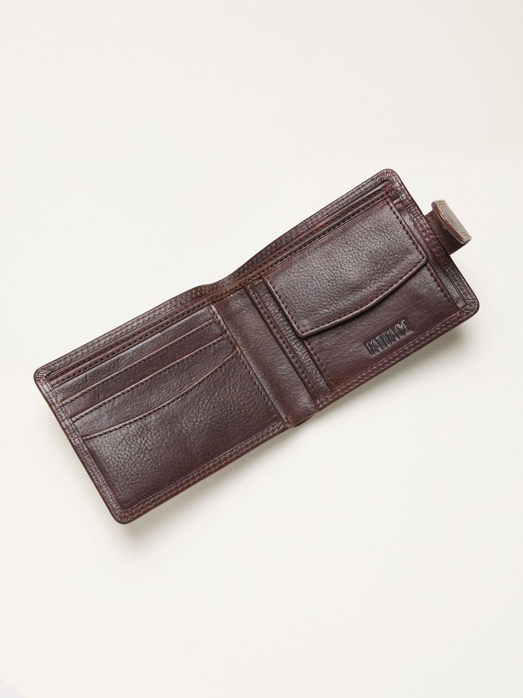 Chocolate Brown Contrast Stitch Leather Wallet - Image 2 of 2 Chocolate Brown Contrast Stitch Leather Wallet - Image 2 of 2