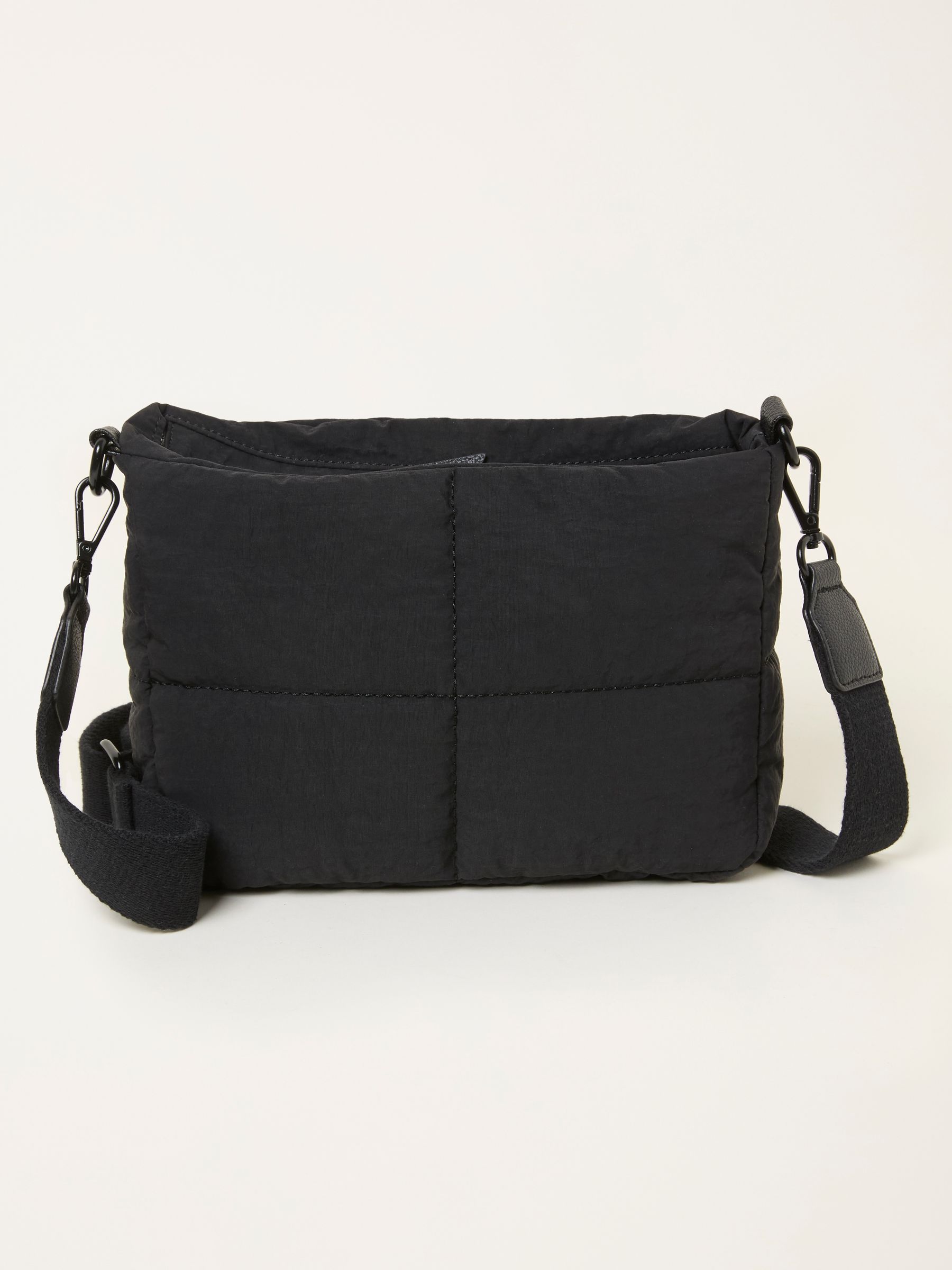 Black Quilted Nylon Crossbody Bag - Image 1 of 3