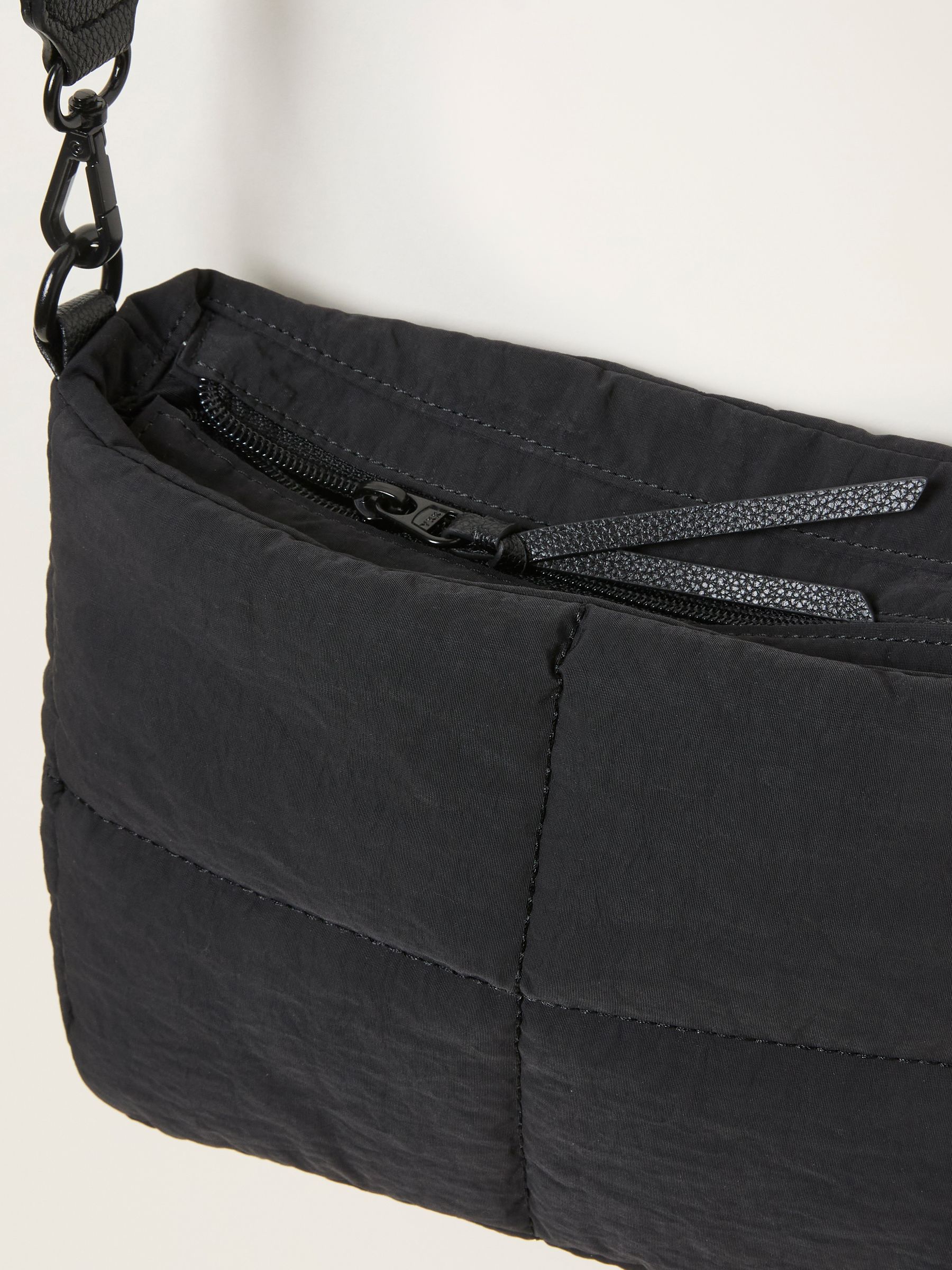Black Quilted Nylon Crossbody Bag - Image 2 of 3