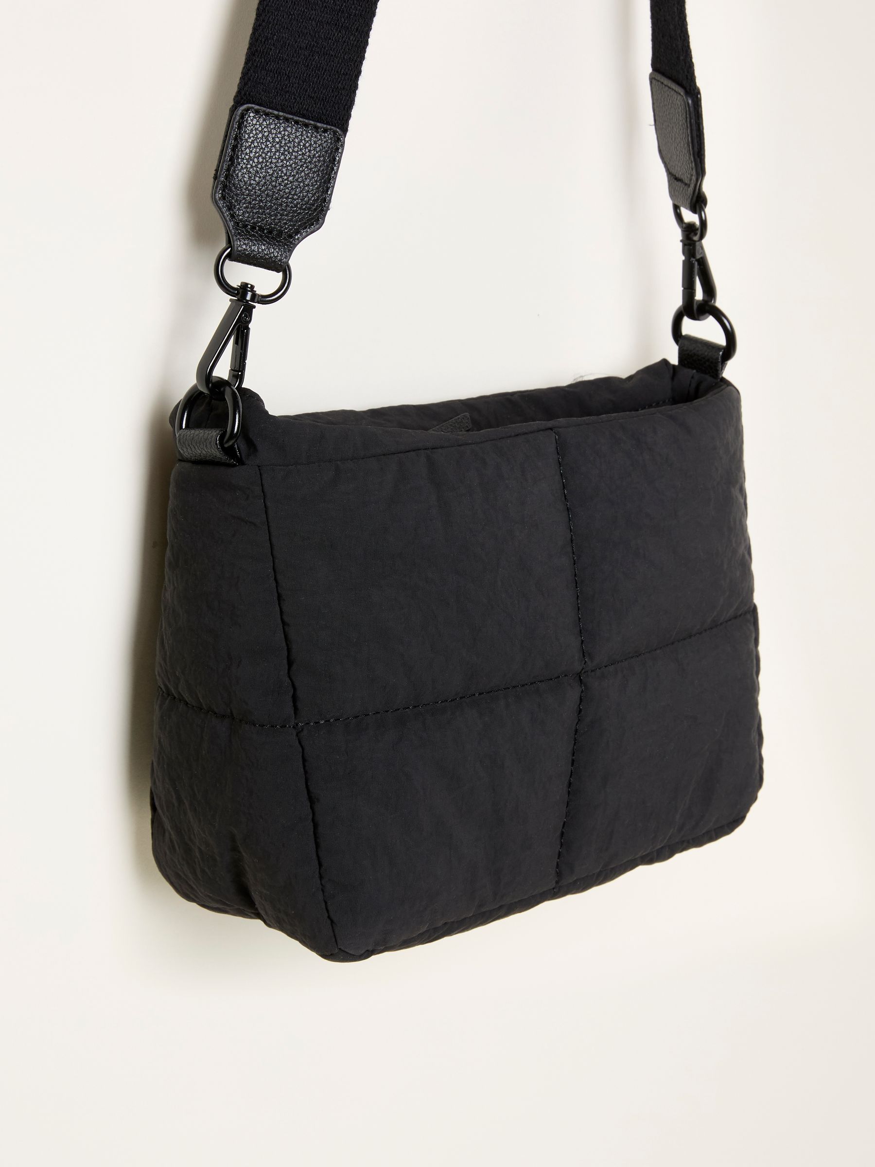 Black Quilted Nylon Crossbody Bag - Image 3 of 3