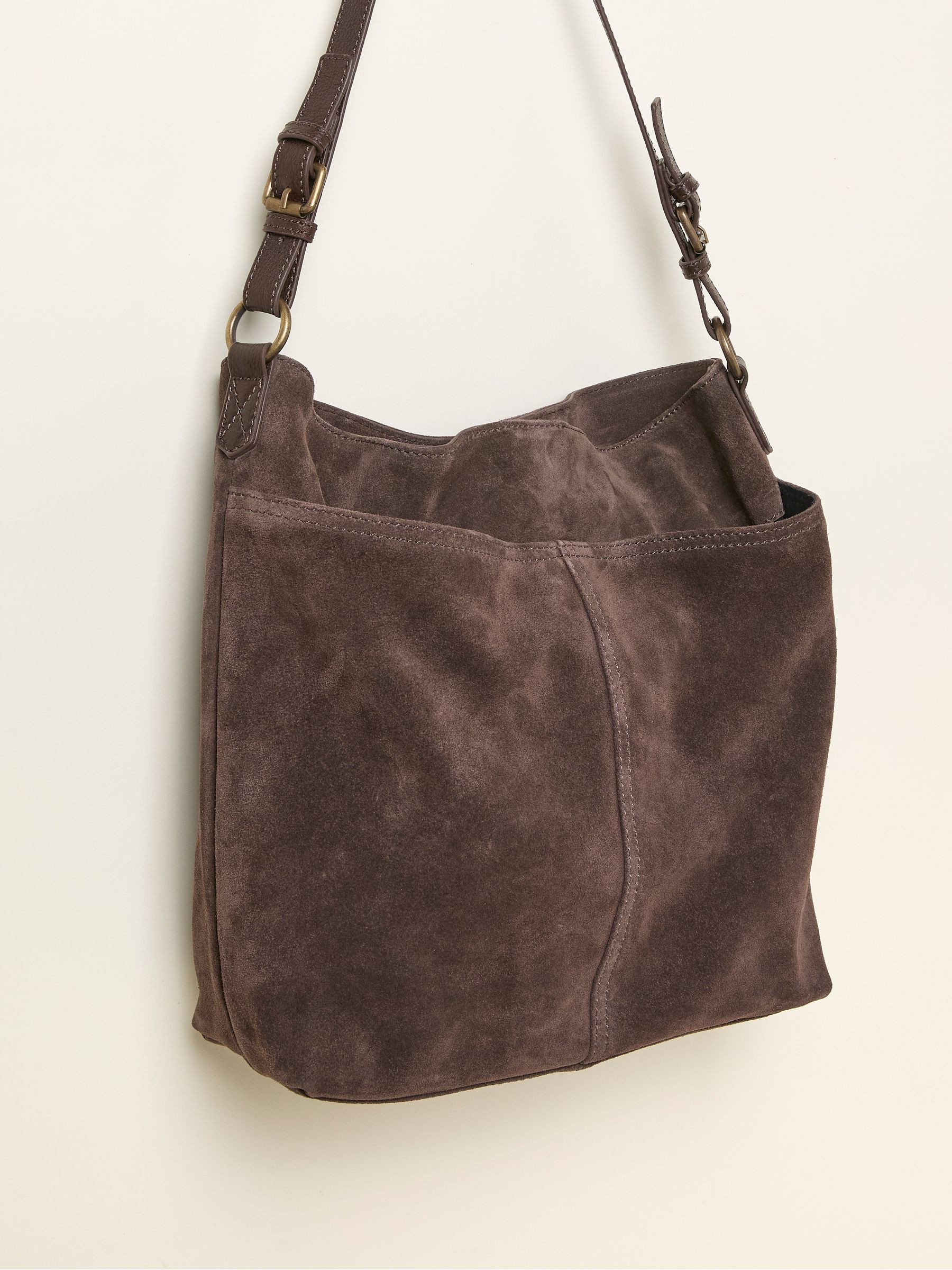 Molly Chocolate Brown Suede Shoulder Bag - Image 2 of 3