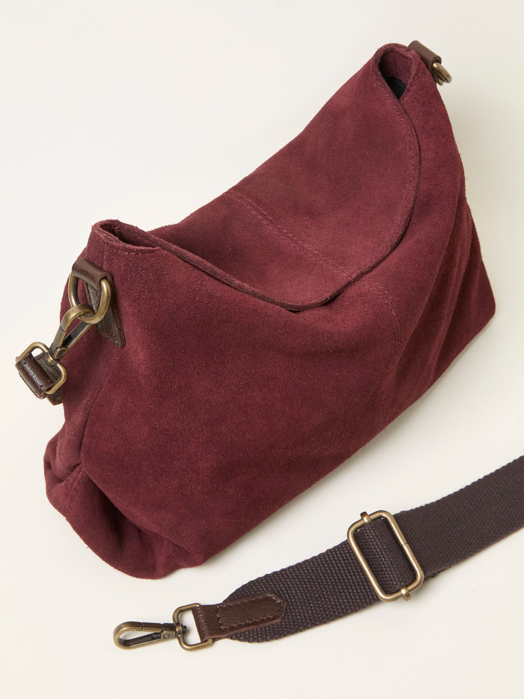Burgundy Red Suede Envelope Bag - Image 4 of 5