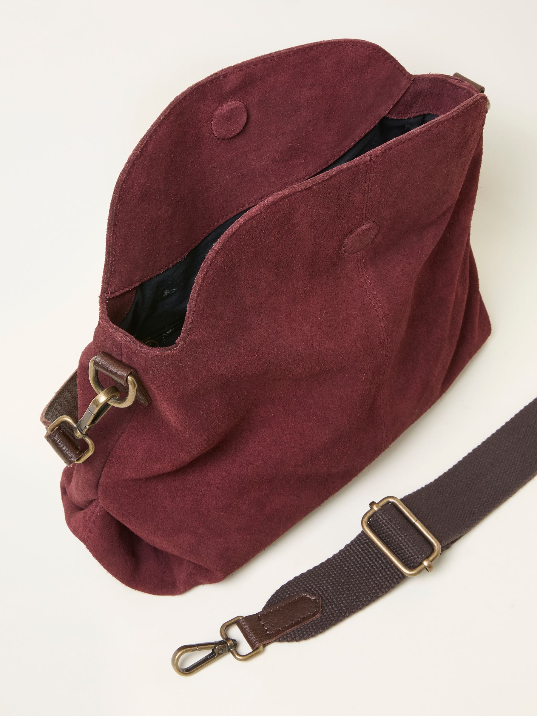 Burgundy Red Suede Envelope Bag - Image 5 of 5