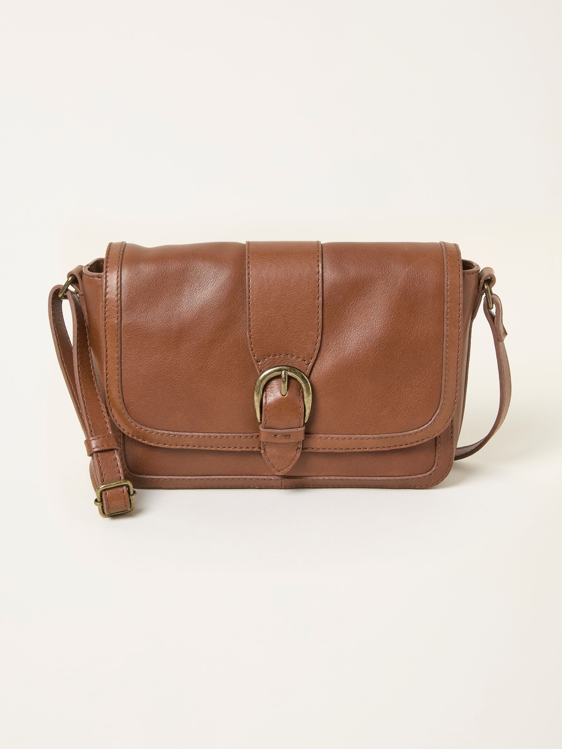 Mabel Chestnut Brown Buckle Crossbody Bag - Image 1 of 3