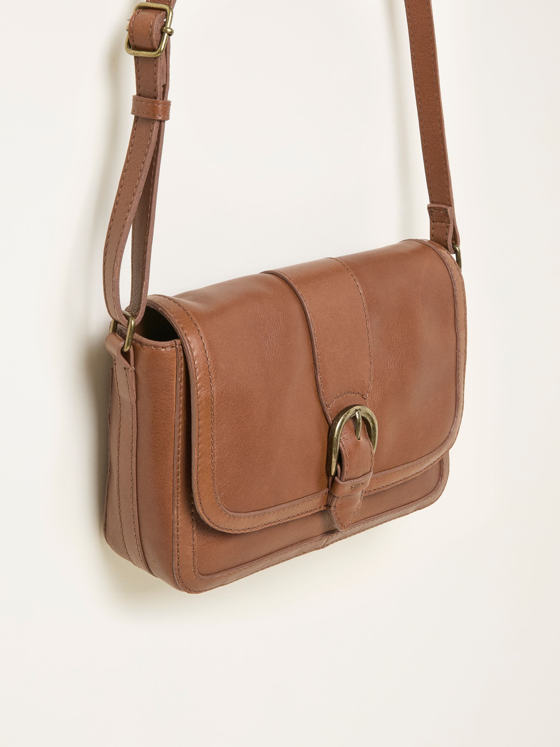 Mabel Chestnut Brown Buckle Crossbody Bag - Image 3 of 3