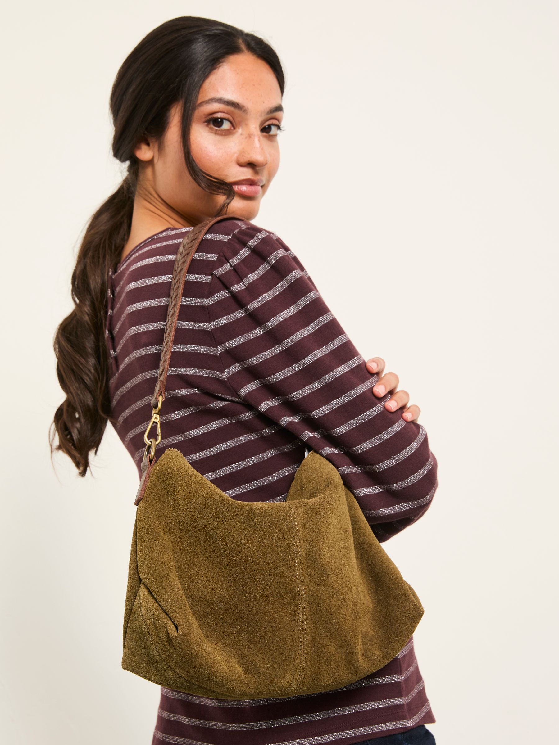 Green Suede Envelope Bag