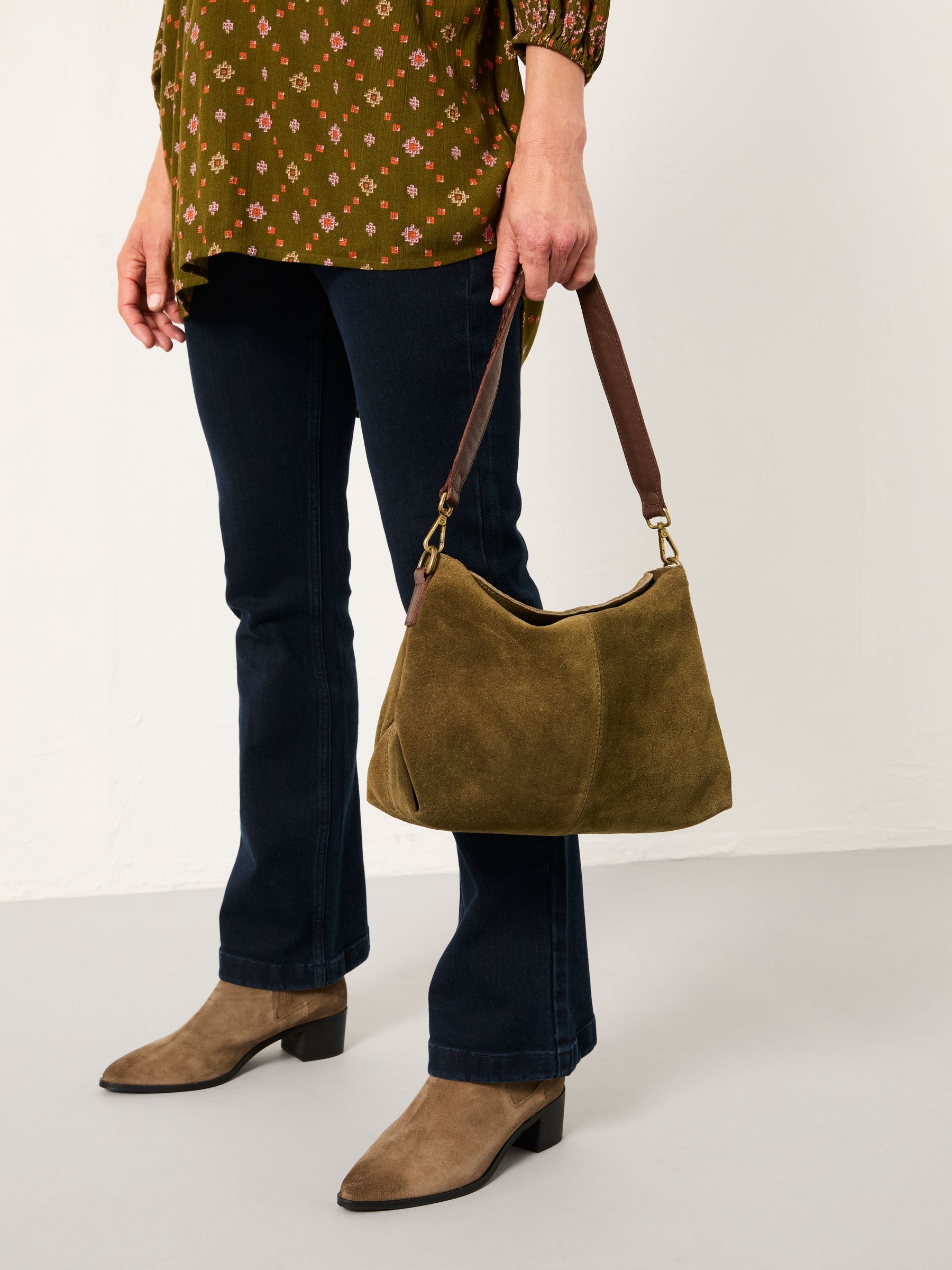Green Suede Envelope Bag - Image 1 of 5