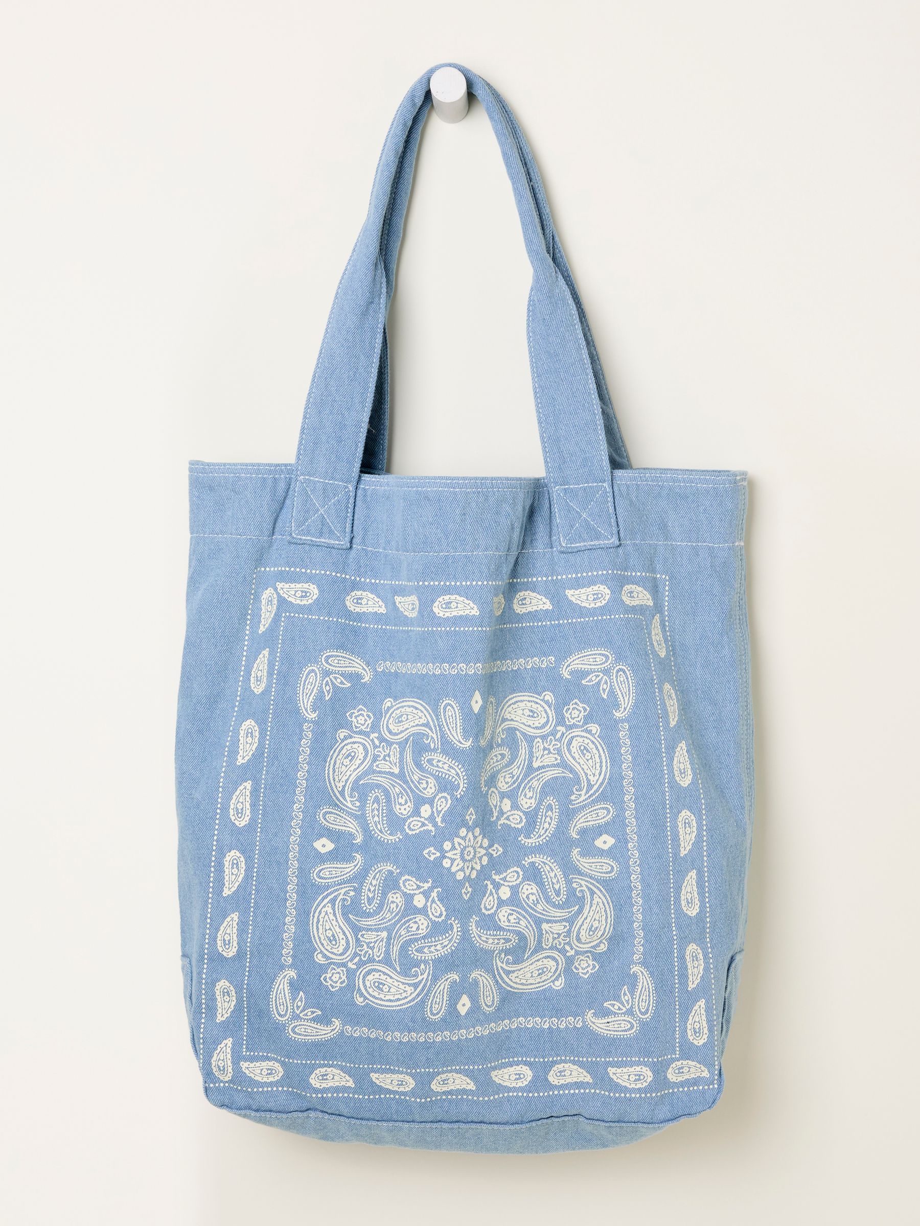 Denim Blue Bandana Print Tote Bag - Image 1 of 3