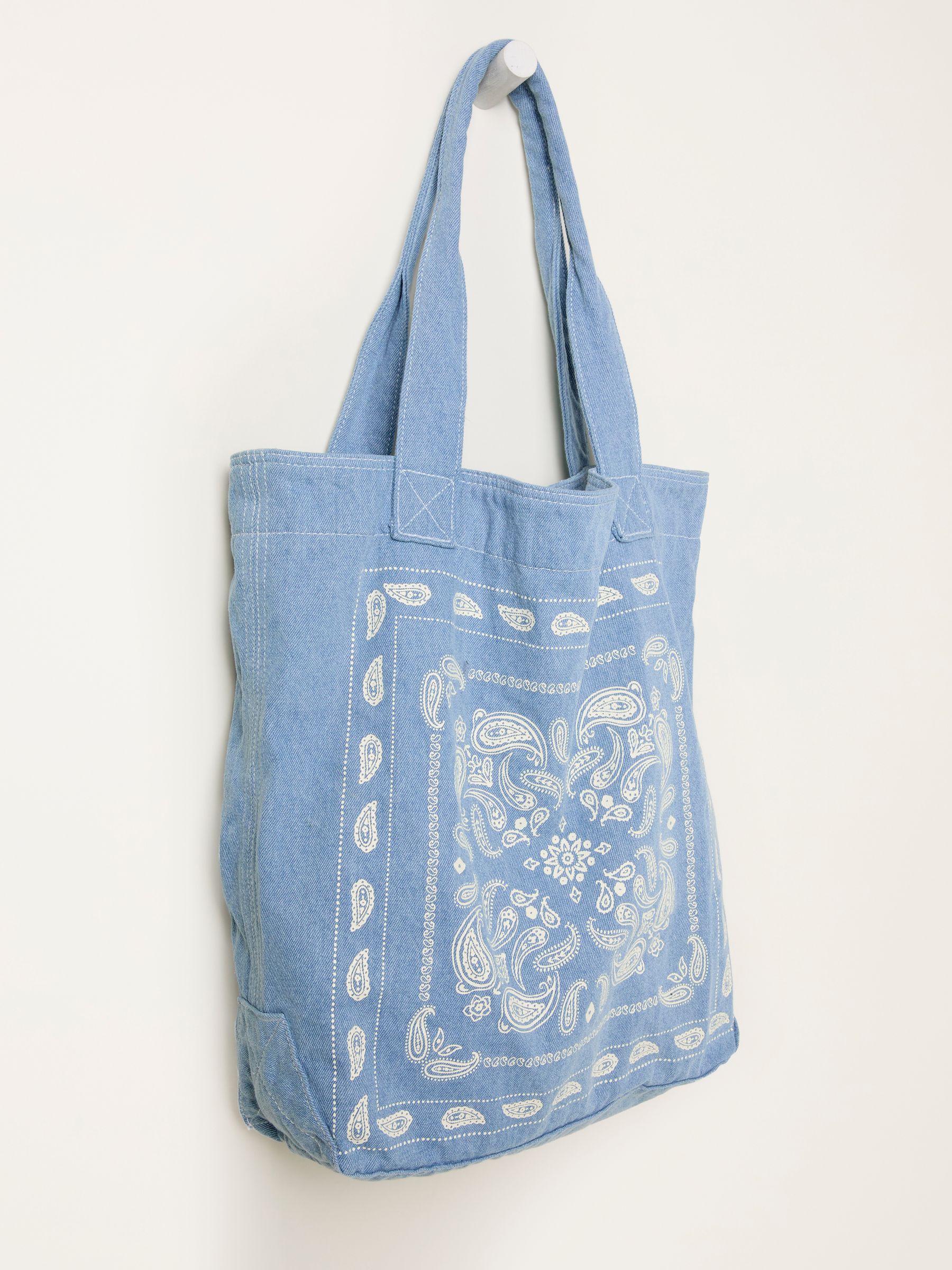 Denim Blue Bandana Print Tote Bag - Image 2 of 3